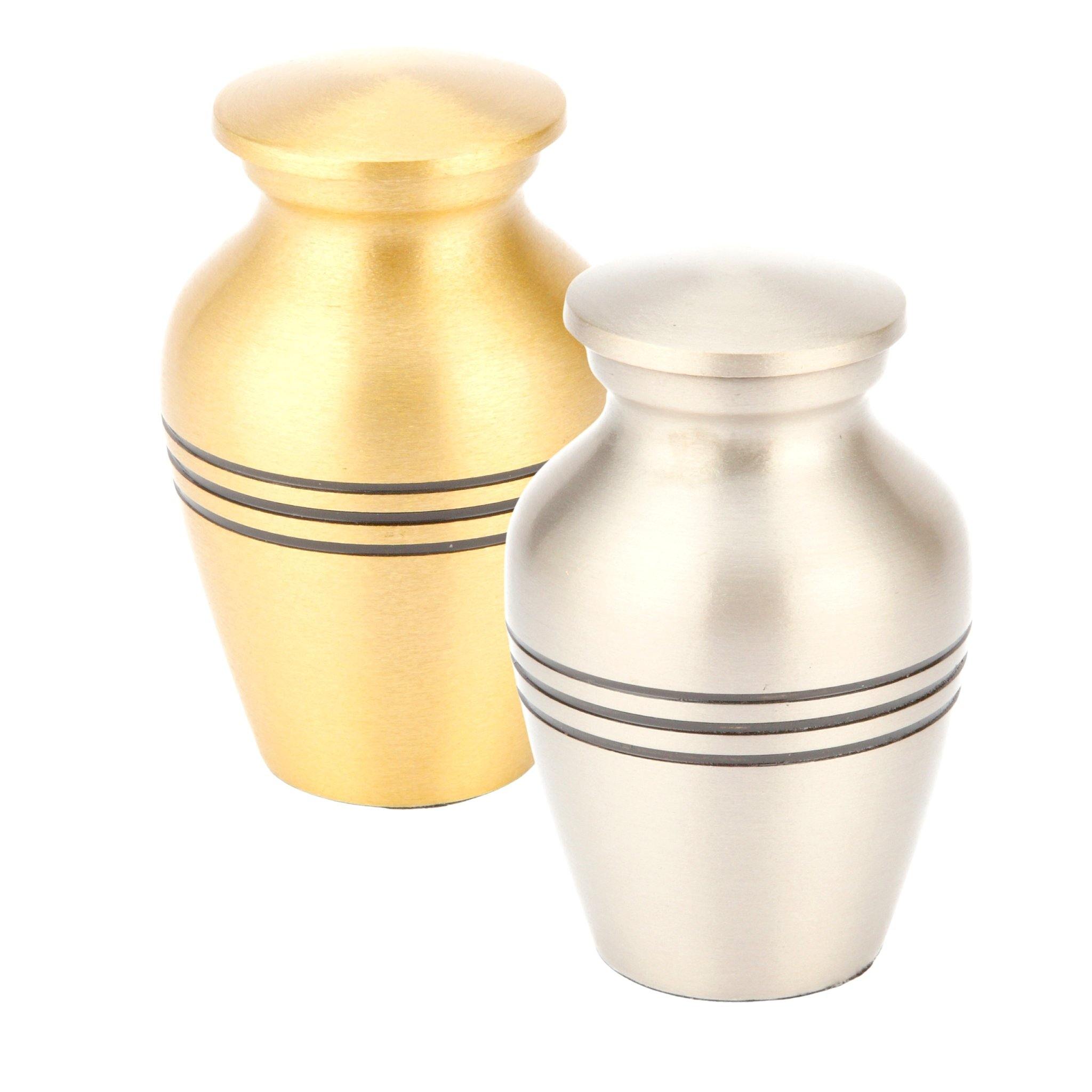 Three Bands Pewter Keepsake Urn | Small & Mini Cremation Urns For Ashes