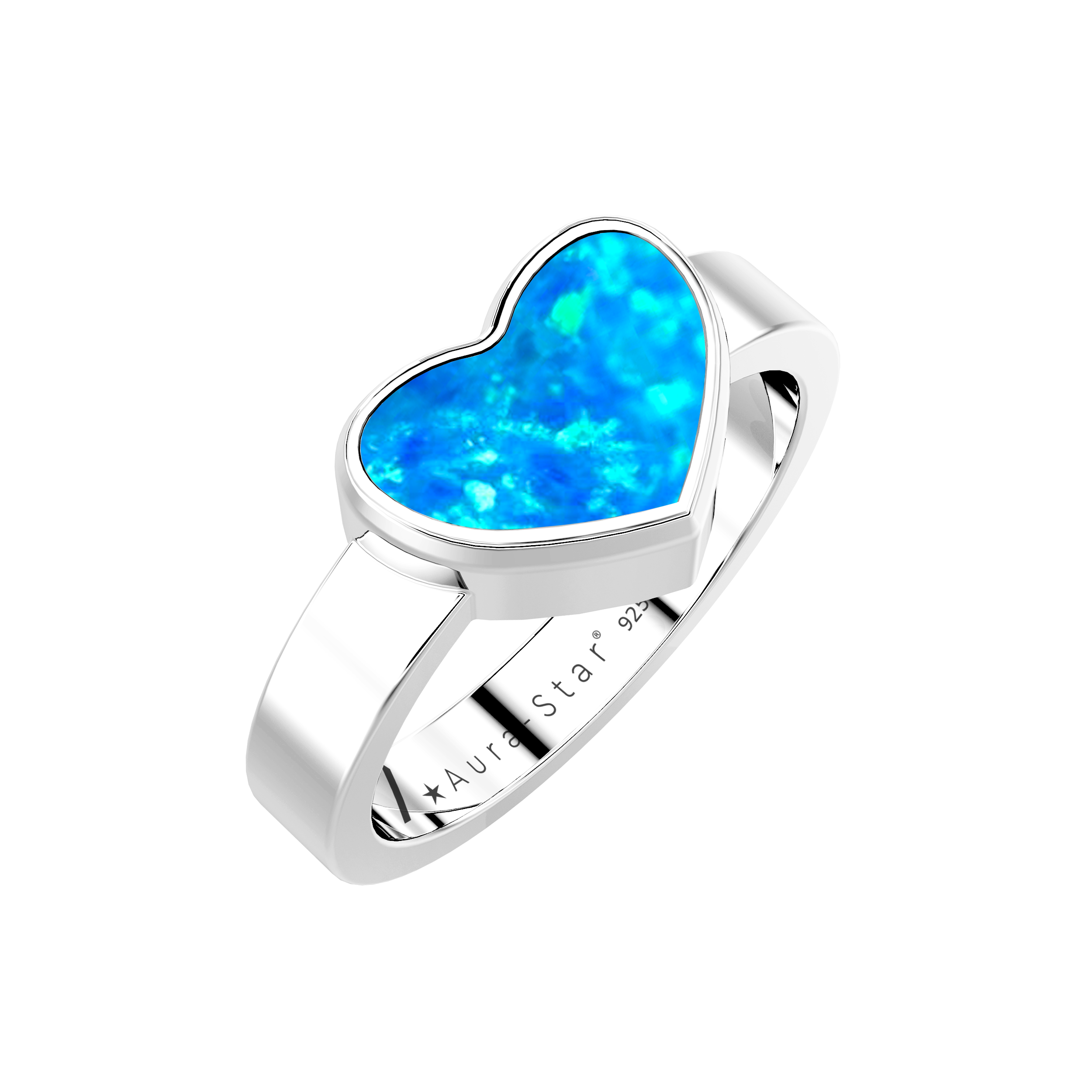 Aura-Star Ashes Infused Ring Heart AUR