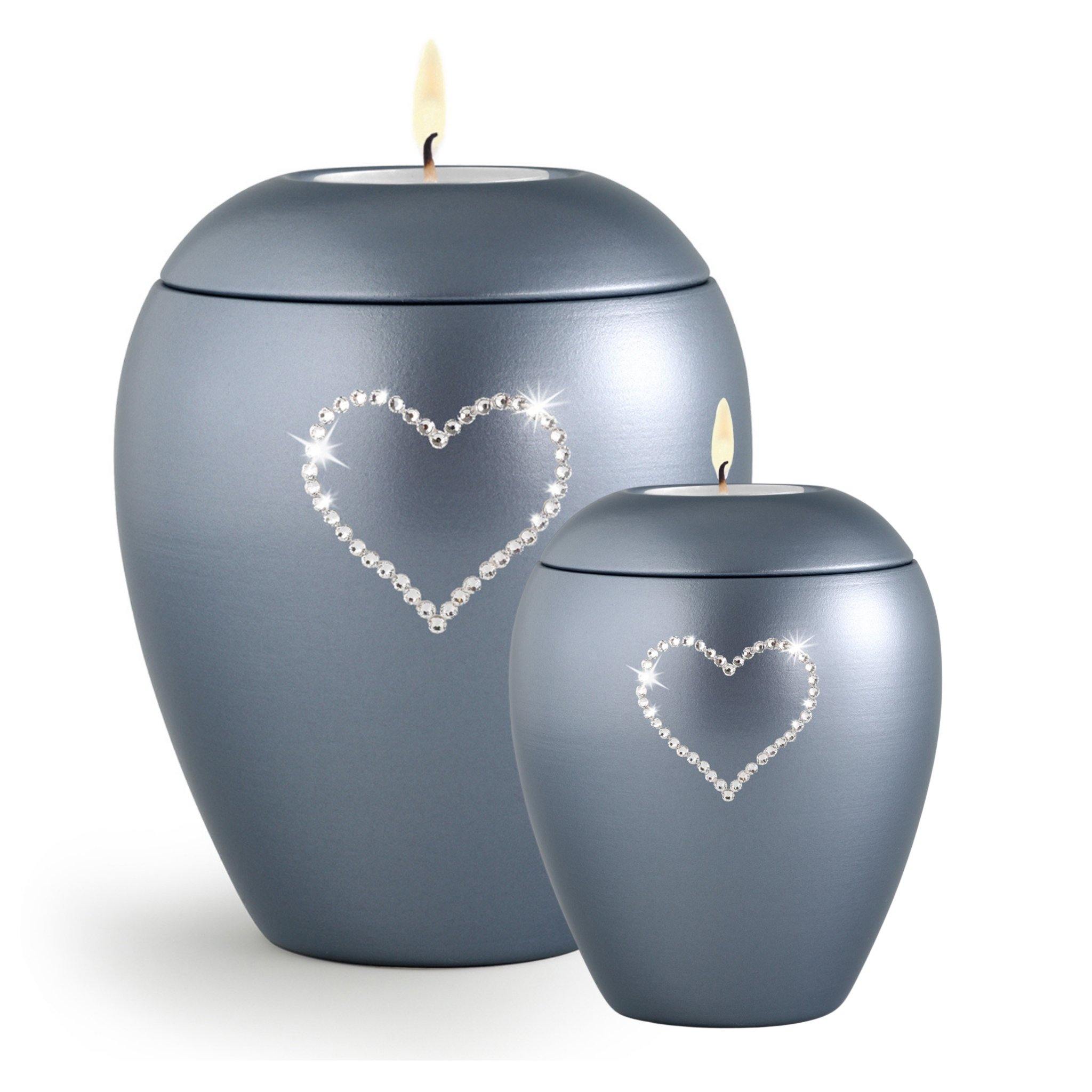 Ventnor Crystal Heart Candle Cremation Ashes Urn VOL