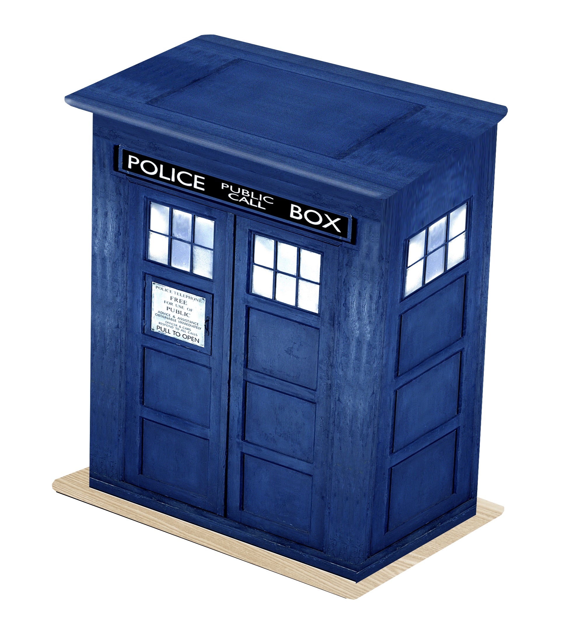 Police Box Tardis Wooden Cremation Ashes Urn Adult