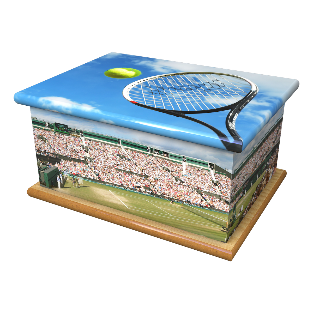 Tennis Wooden Cremation Ashes Urn Adult COL