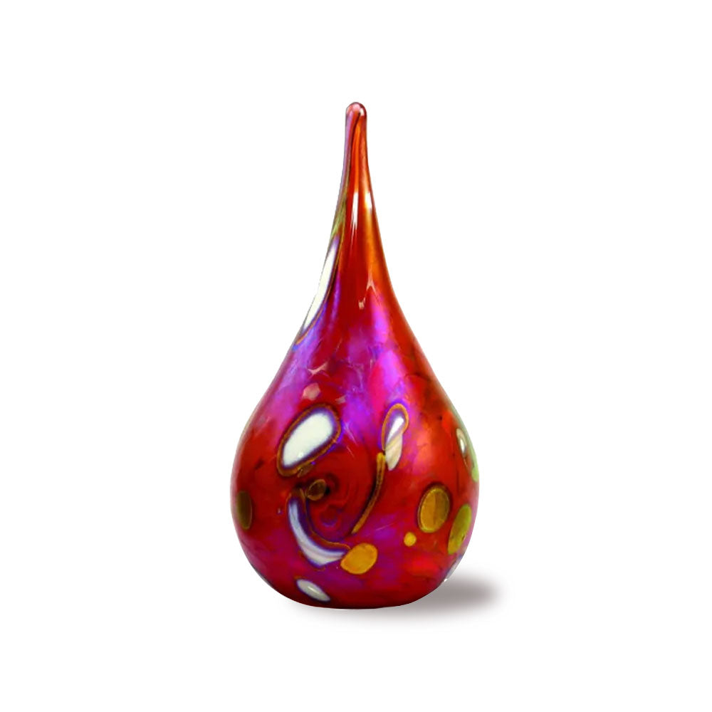 Glass Urn - Malton Fire Red Drop 4ci