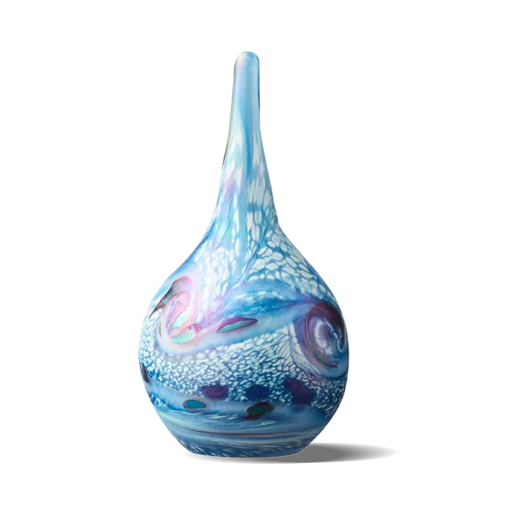 Glass Urn - Malton Sea Blue Drop