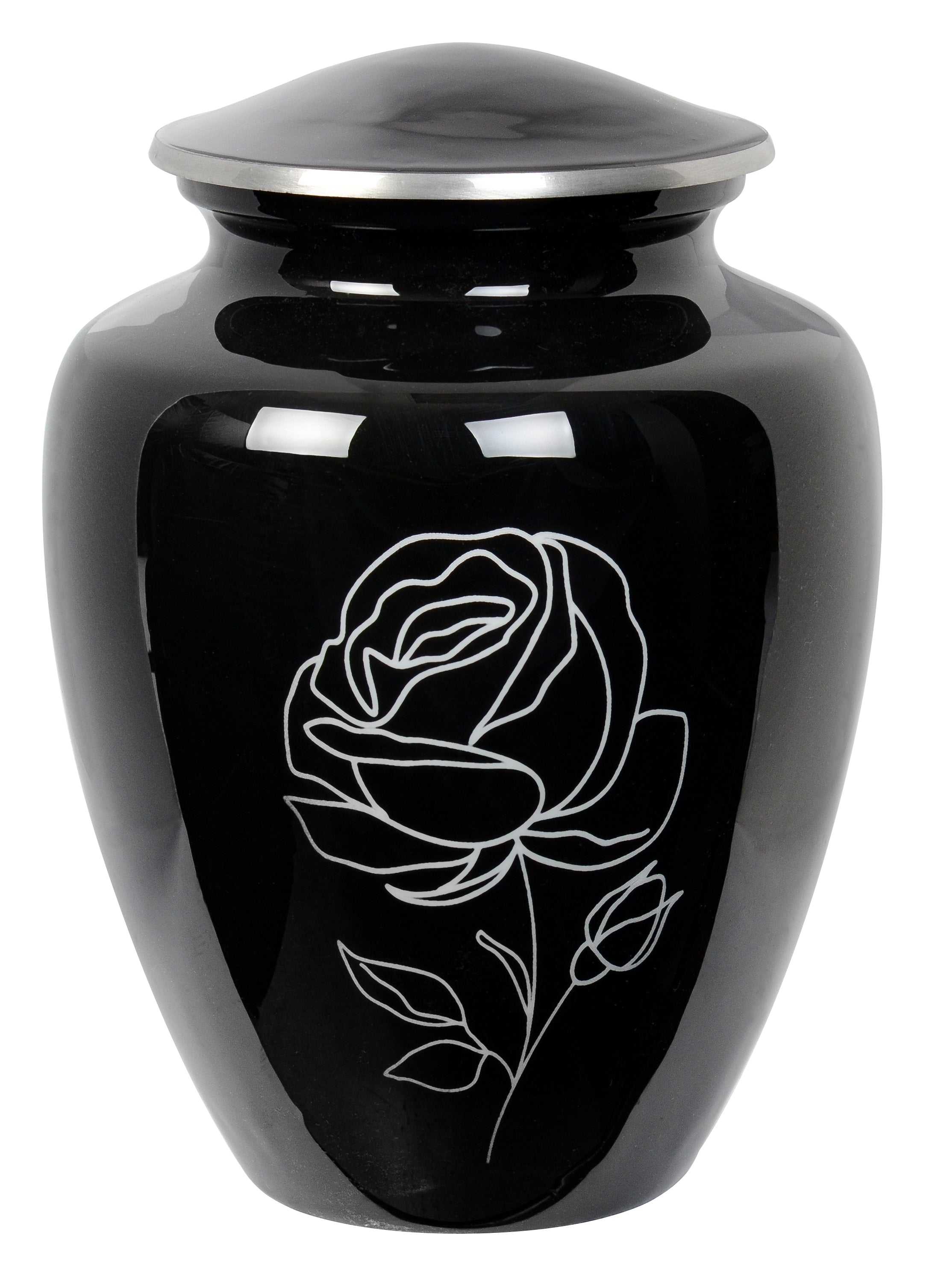 Silver Rose Cremation Ashes Urn Range