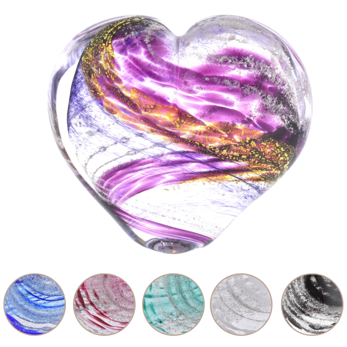Aura-Star® Handblown Glass Ashes Infused Keepsake Heart AUR