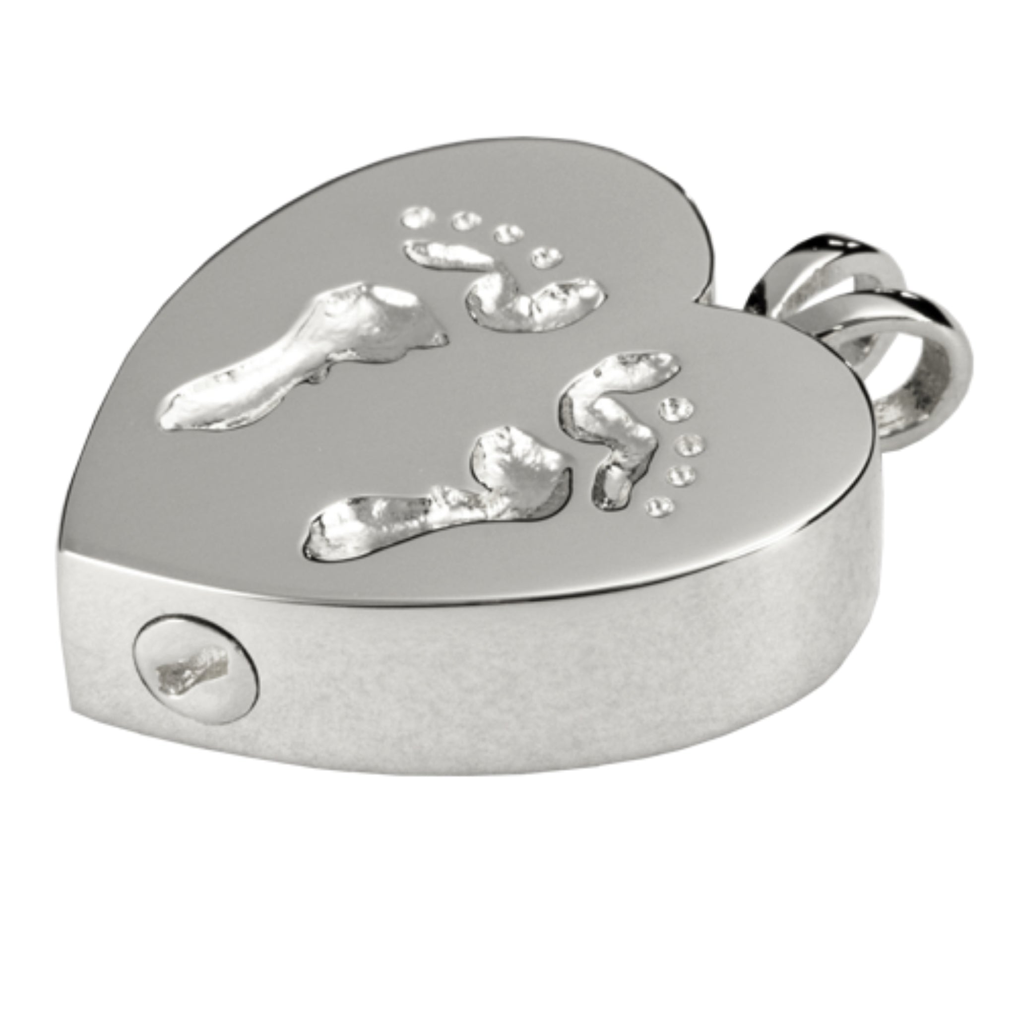 Kensington Heart Baby Feet Cremation Ashes Pendant 925 Silver NMD