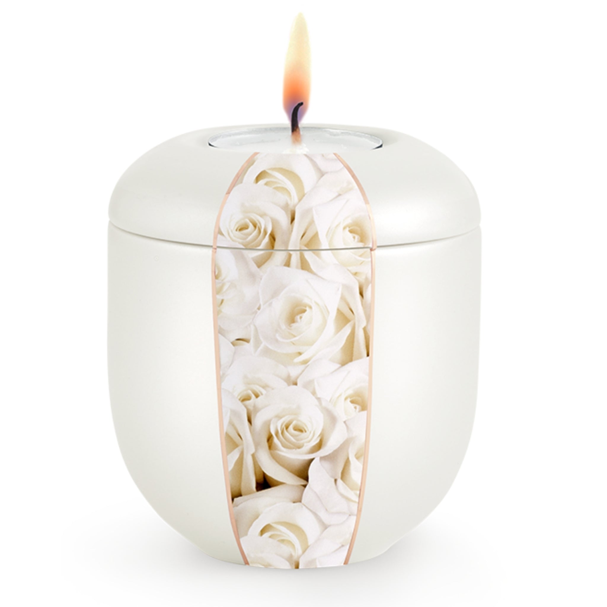 Mansfield Cremation Ashes Urn White Roses Keepsake VOL