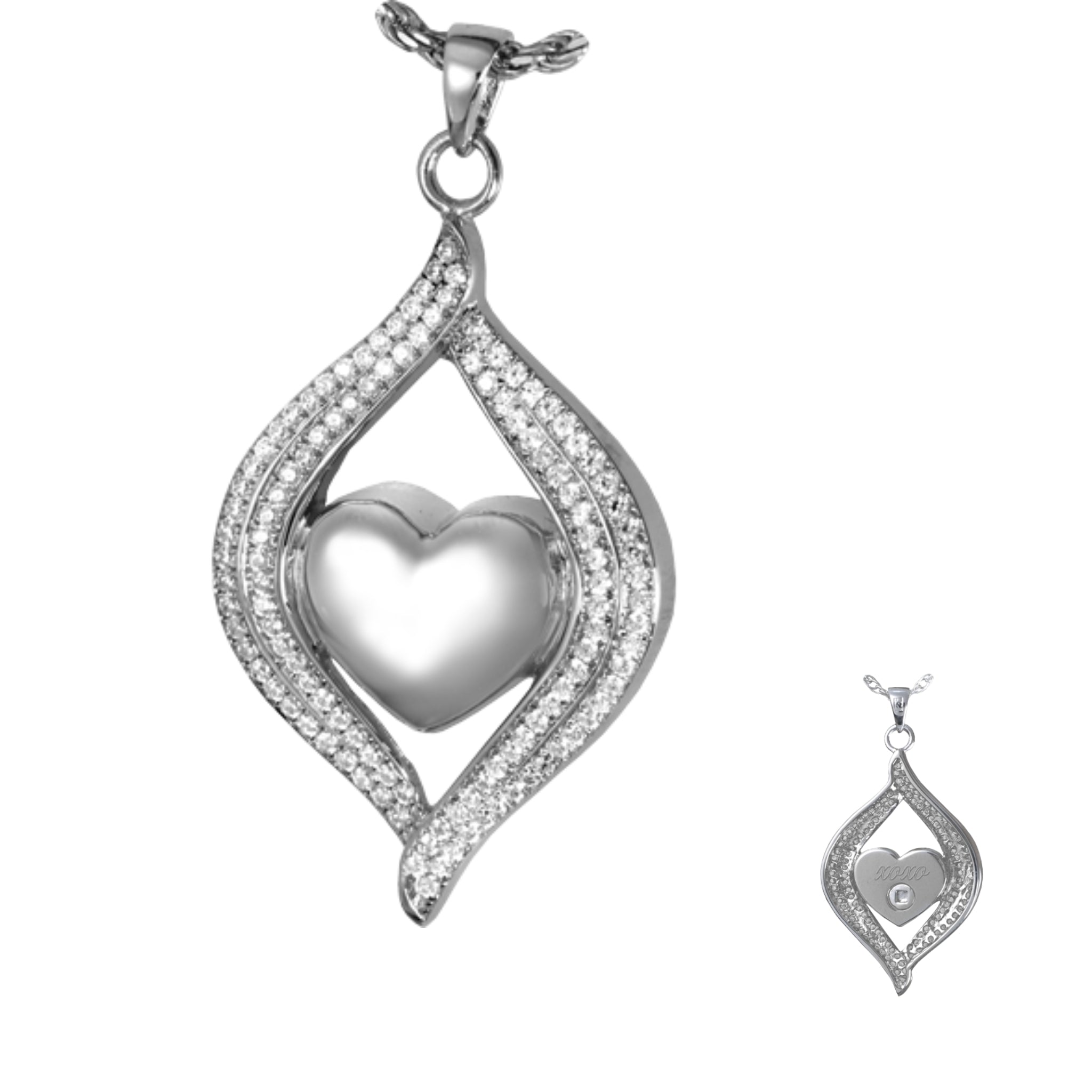Jewellery Ash Pendant Kensington Teardrop Heart 925 Silver NMD