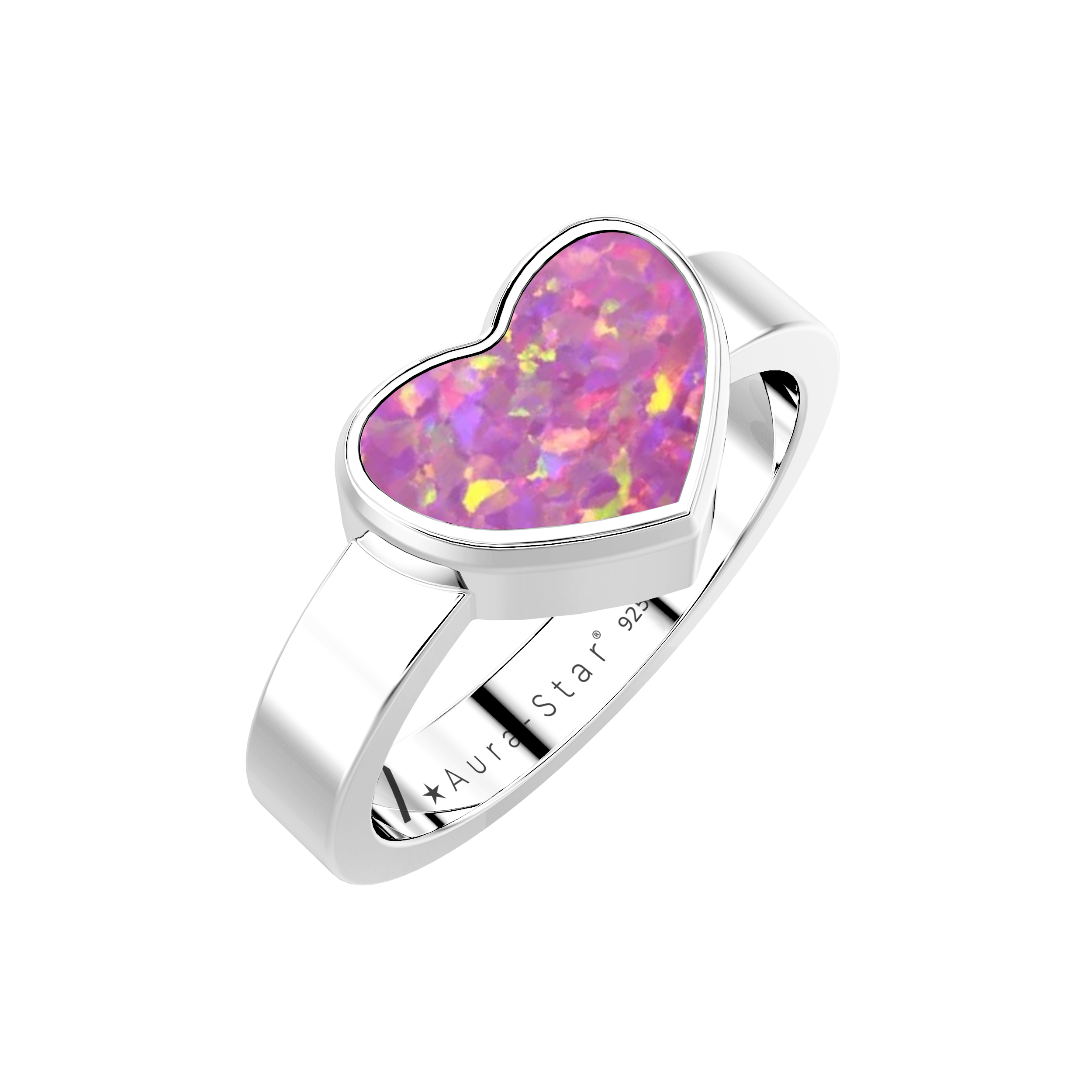 Aura-Star Ashes Infused Ring Heart AUR