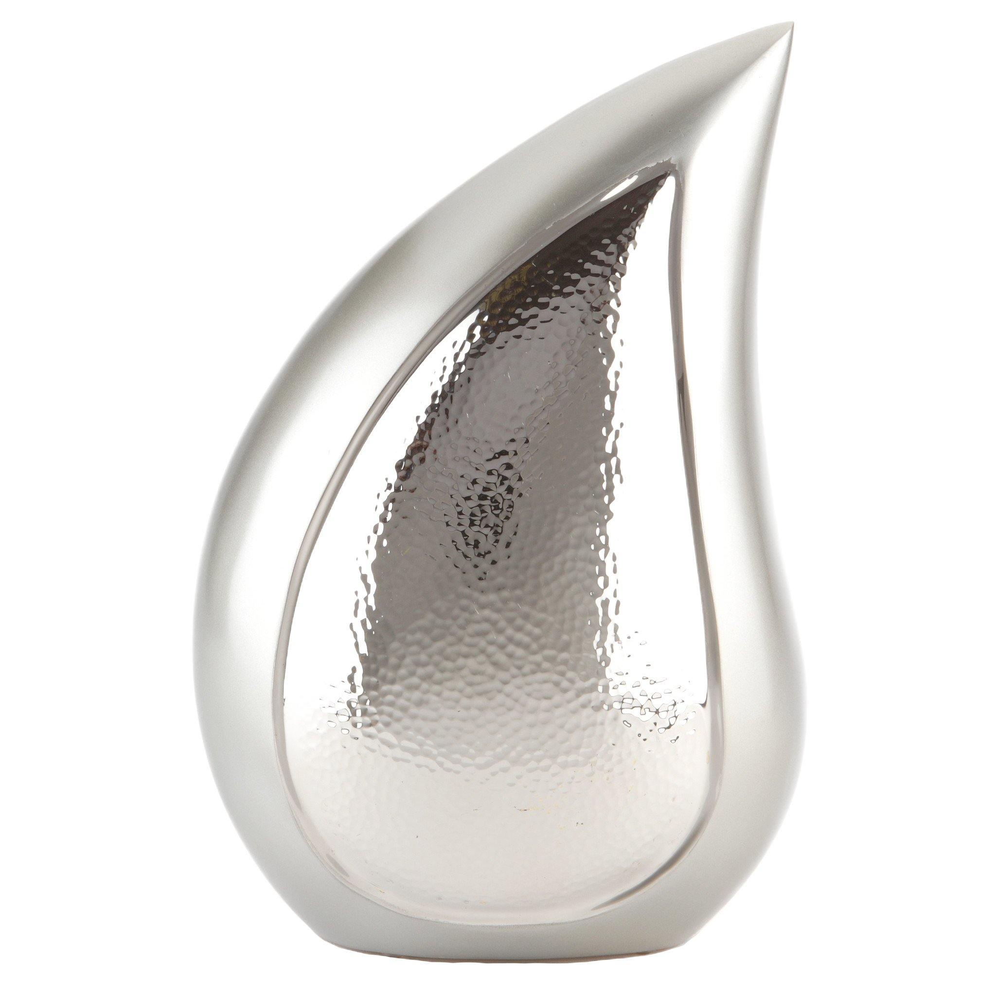 Torquay Teardrop Pewter & Nickel Hammered Cremation Ashes Urn RC