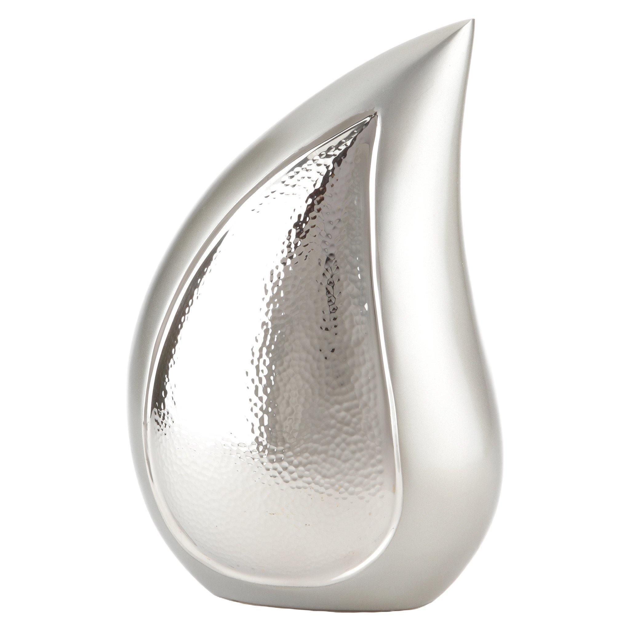 Torquay Teardrop Pewter & Nickel Hammered Cremation Ashes Urn RC