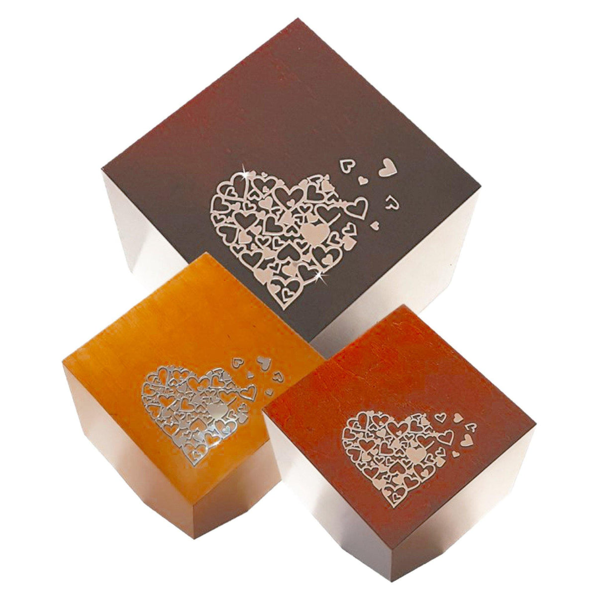 Beaminster Kube Mirror Heart Cremation Ashes Urn BEA