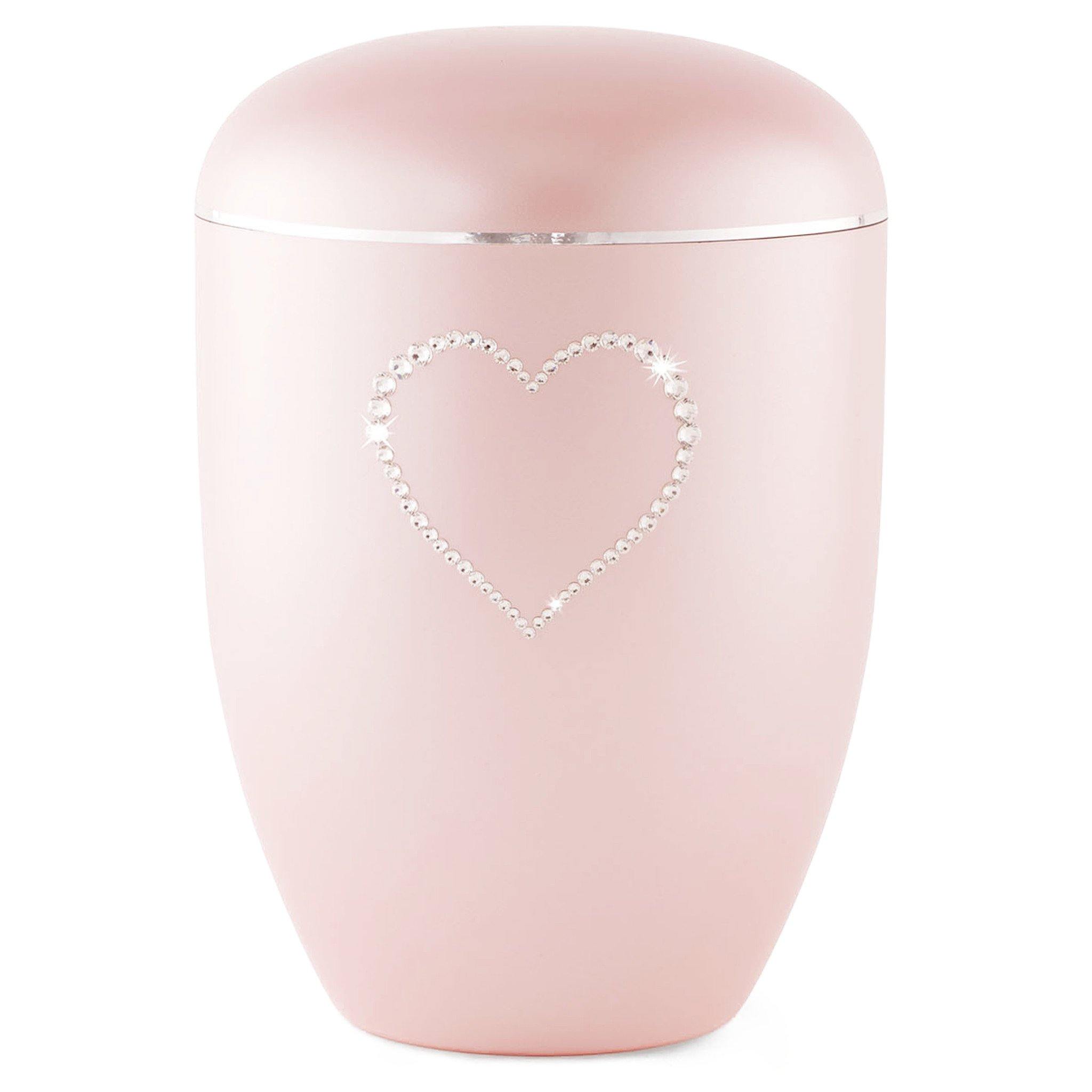 Crystal Heart Biodegradable Cremation Ashes Urn VOL