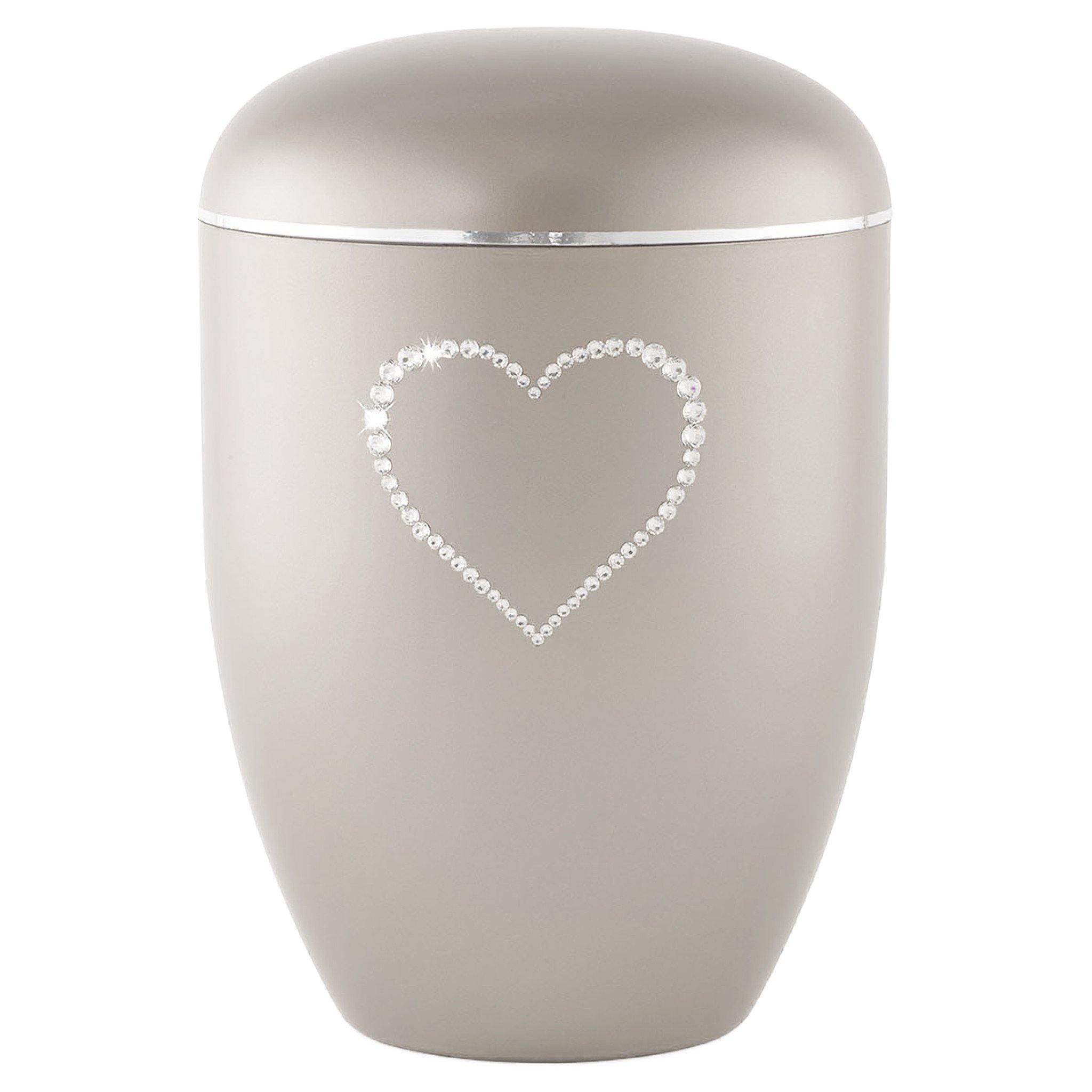 Crystal Heart Biodegradable Cremation Ashes Urn VOL