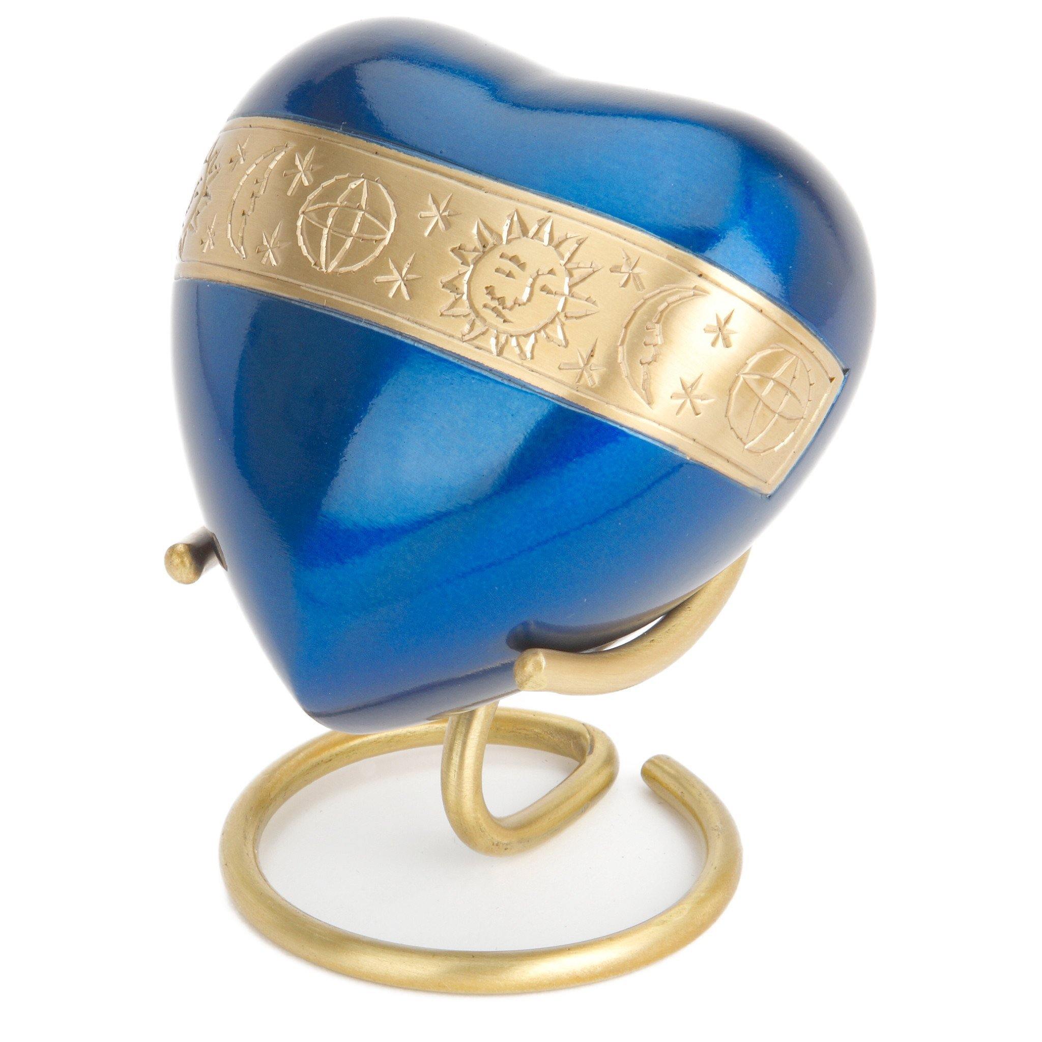 Cambridge Sapphire Heart Cremation Ashes Keepsake Mini Urn RC