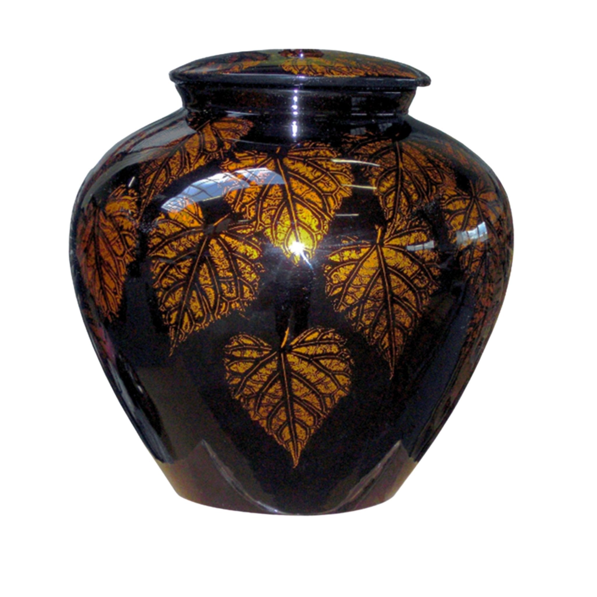 Allerton Adult Cremation Ashes Urn Golden Leaves DEL