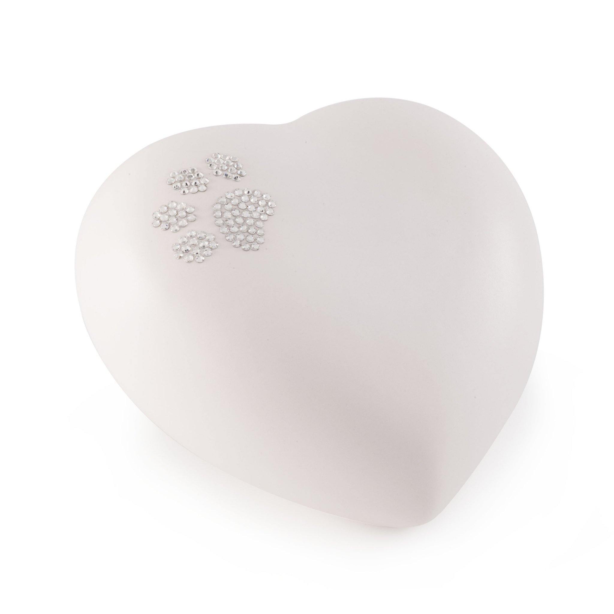 Ventnor Crystal Paw Heart Ceramic Cremation Ashes Urn VOL