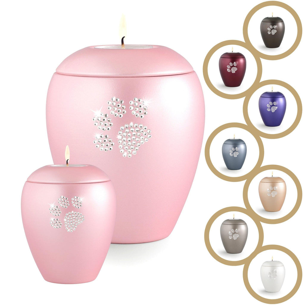 Ventnor Crystal Paw Candle Chocolate Cremation Ashes Urn – Urns UK