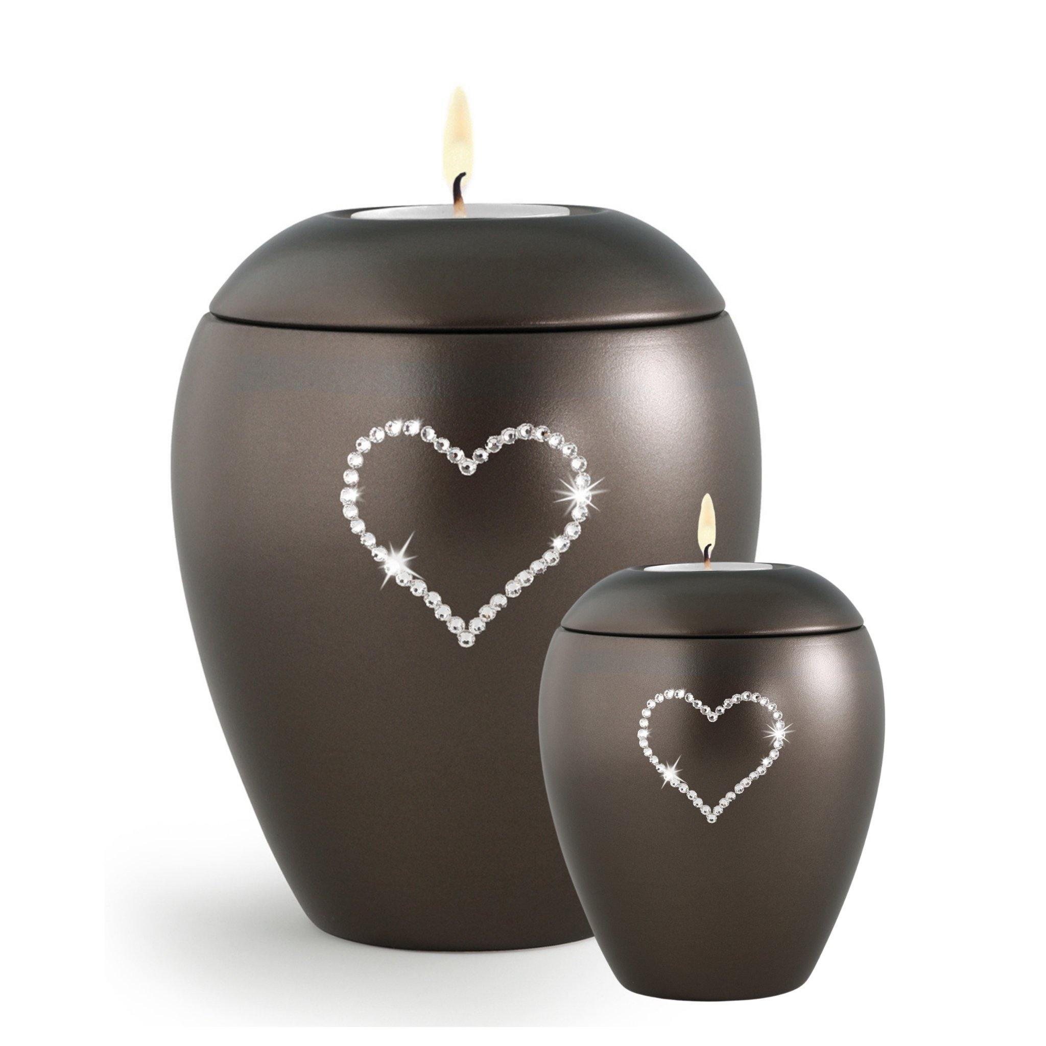 Ventnor Crystal Heart Candle Cremation Ashes Urn VOL
