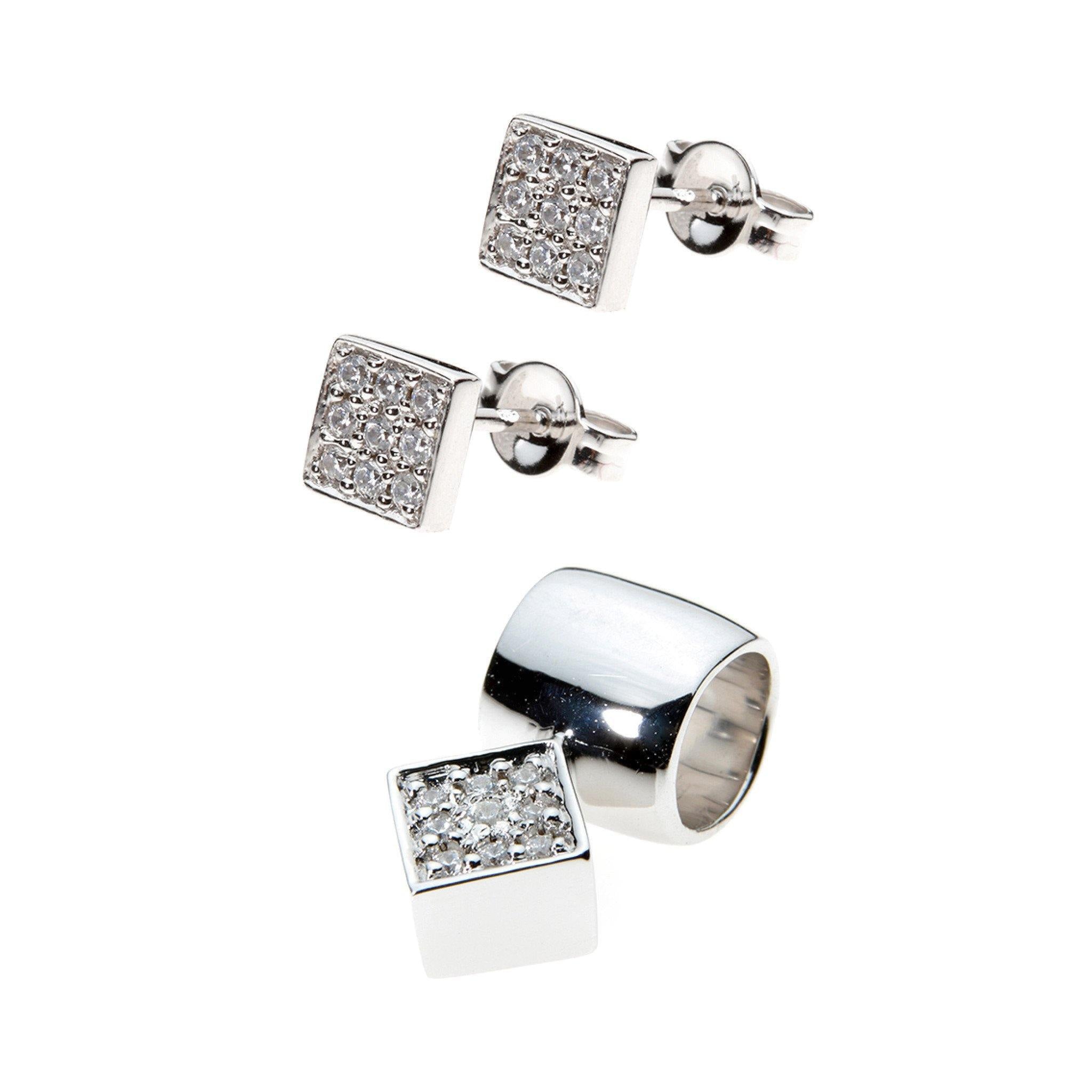 Belgravia Design 33 Set Cremation Ashes Pendant & Earrings 925 Silver RKS