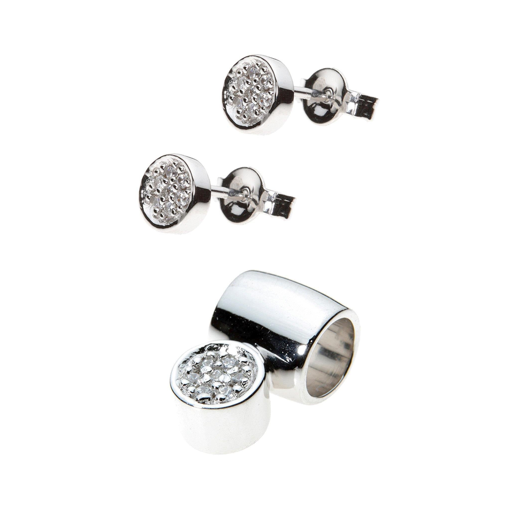 Belgravia Design 34 Set Cremation Ashes Pendant & Earrings 925 Silver RKS
