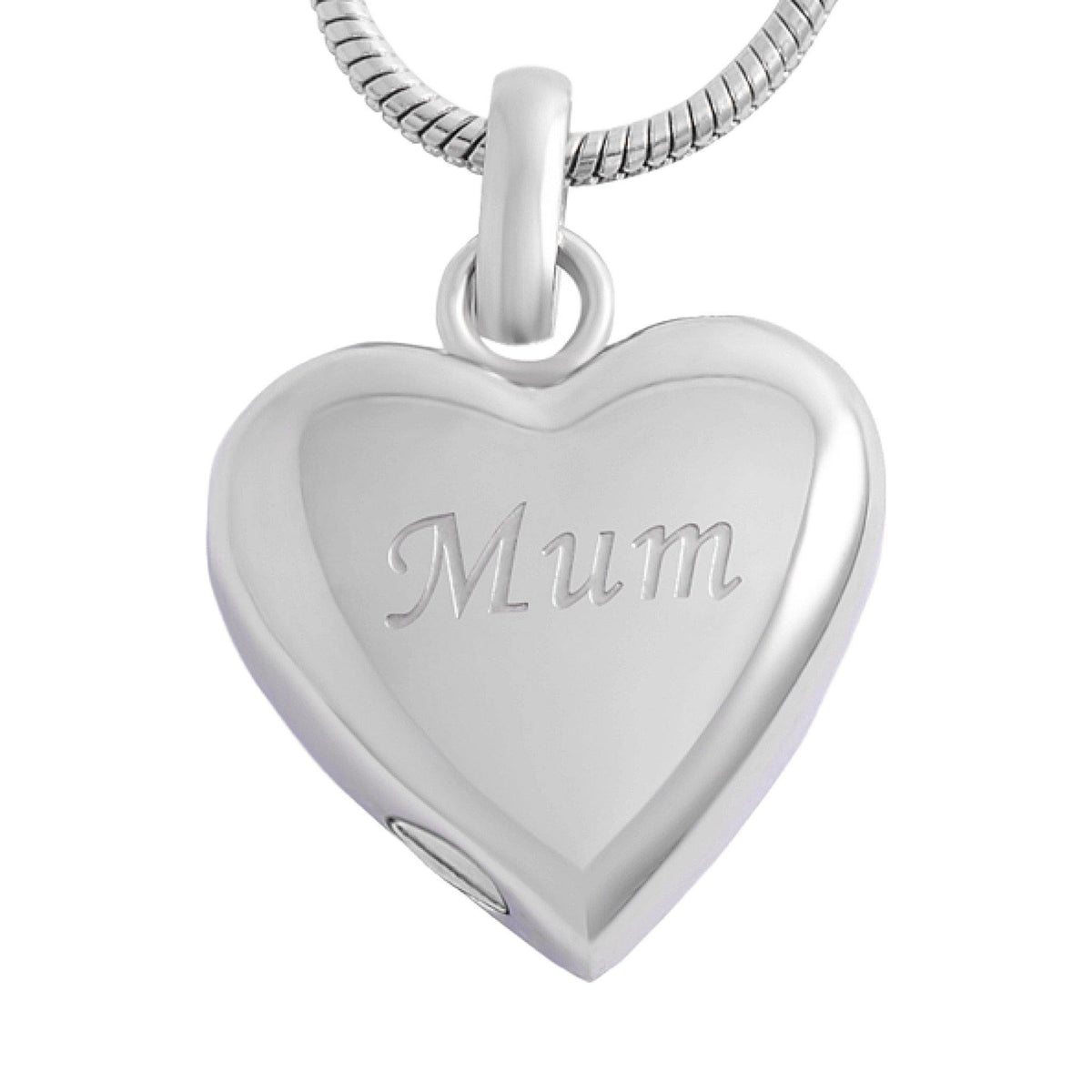 Heart with Mum Cremation Ashes Pendant Design 58B IMP
