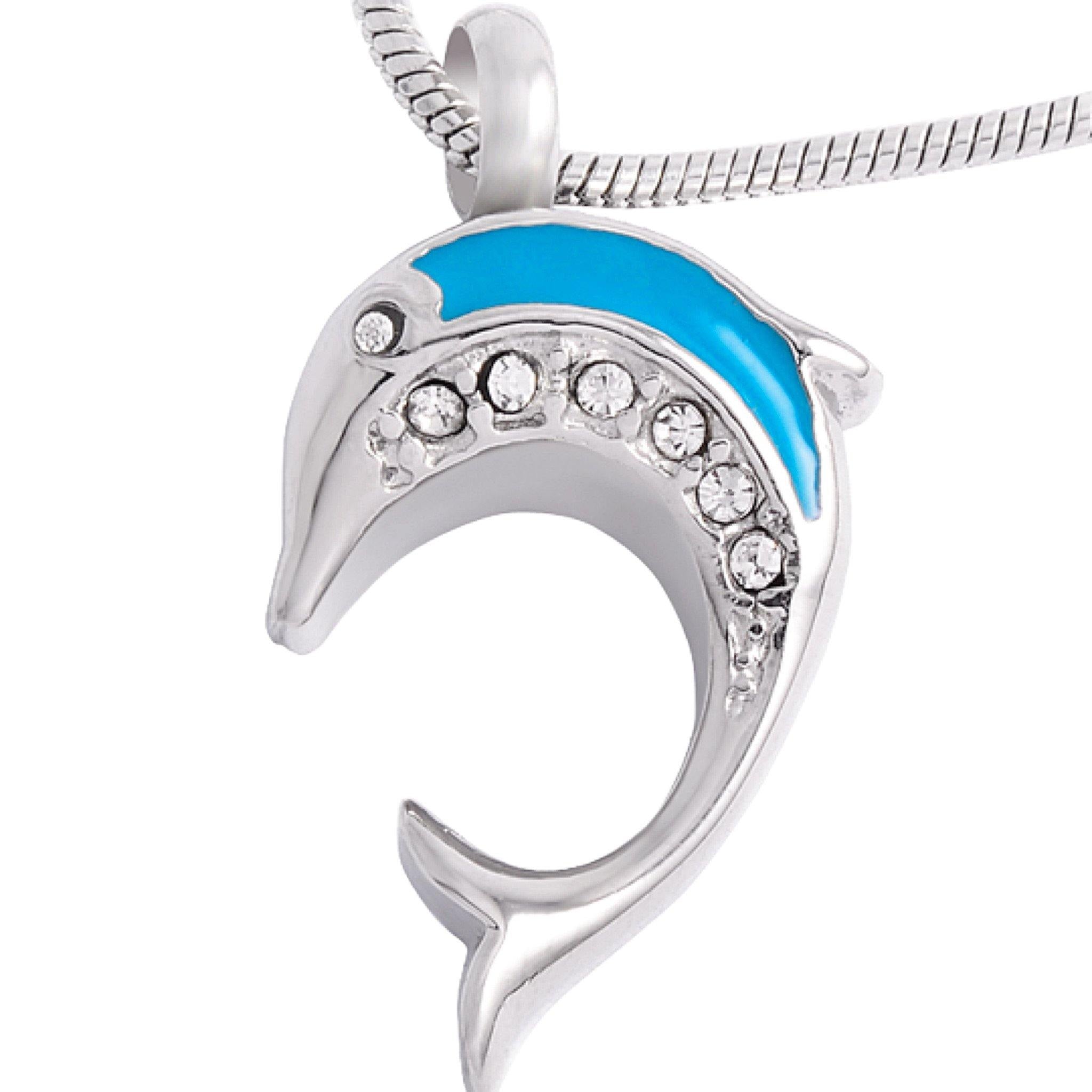Dolphin with Diamonds Cremation Ashes Pendant Design 68 IMP