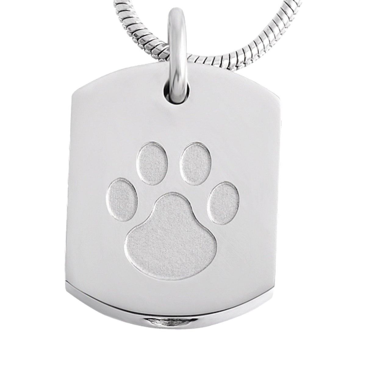 Square with Paw Cremation Ashes Pendant Design 77 Urns UK