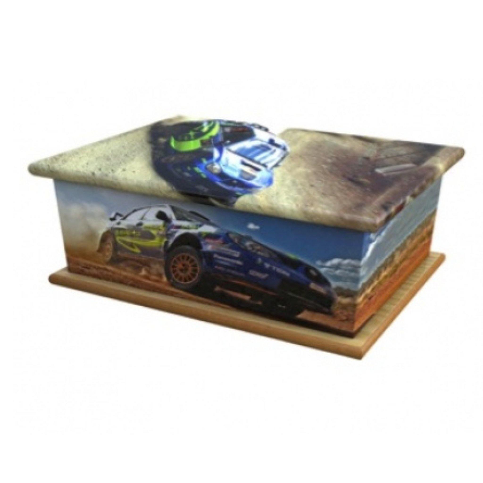 Rally Racing Cremation Ashes Wooden Urn Adult COL