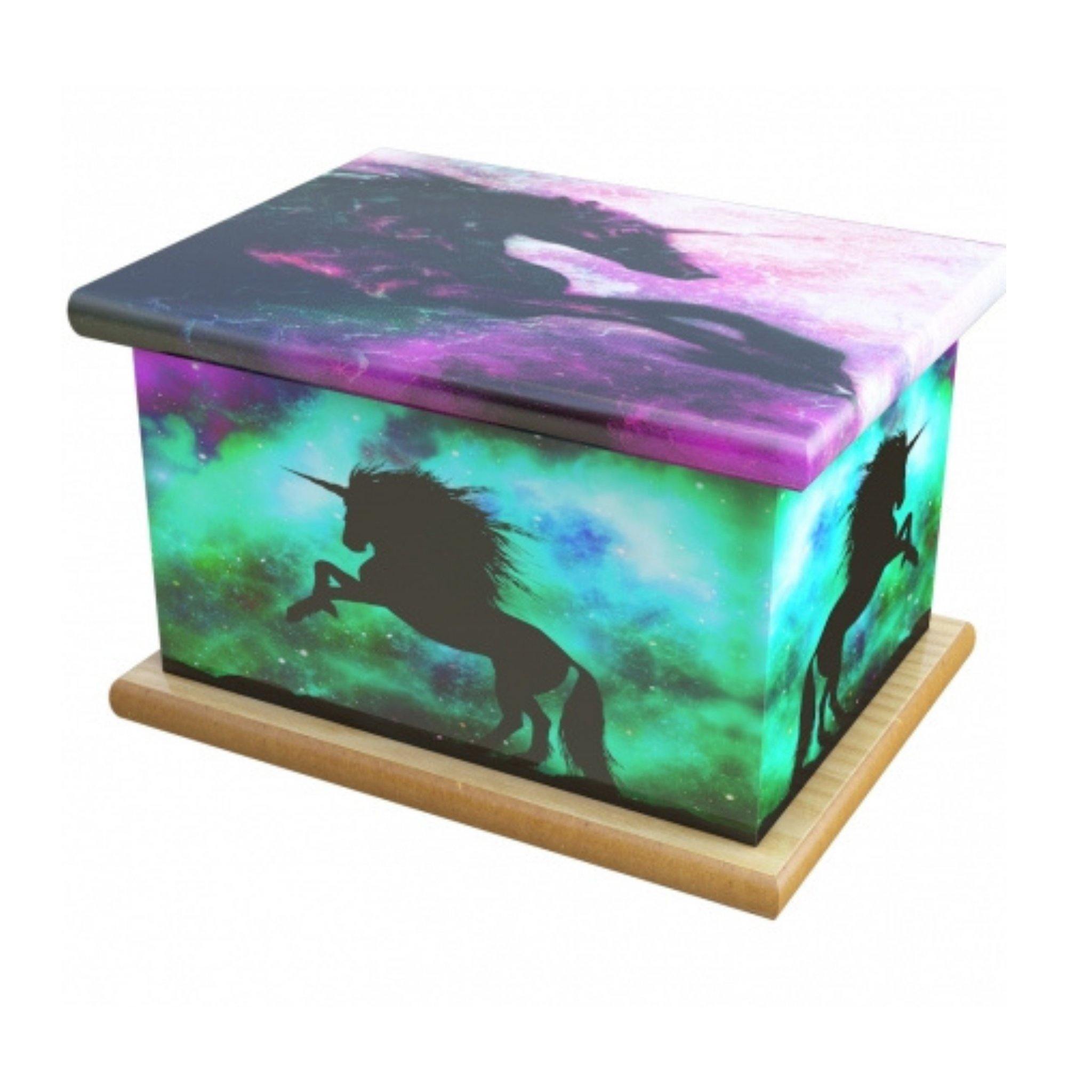 Mystic Unicorn Cremation Ashes Wooden Child/Infant Urn COL
