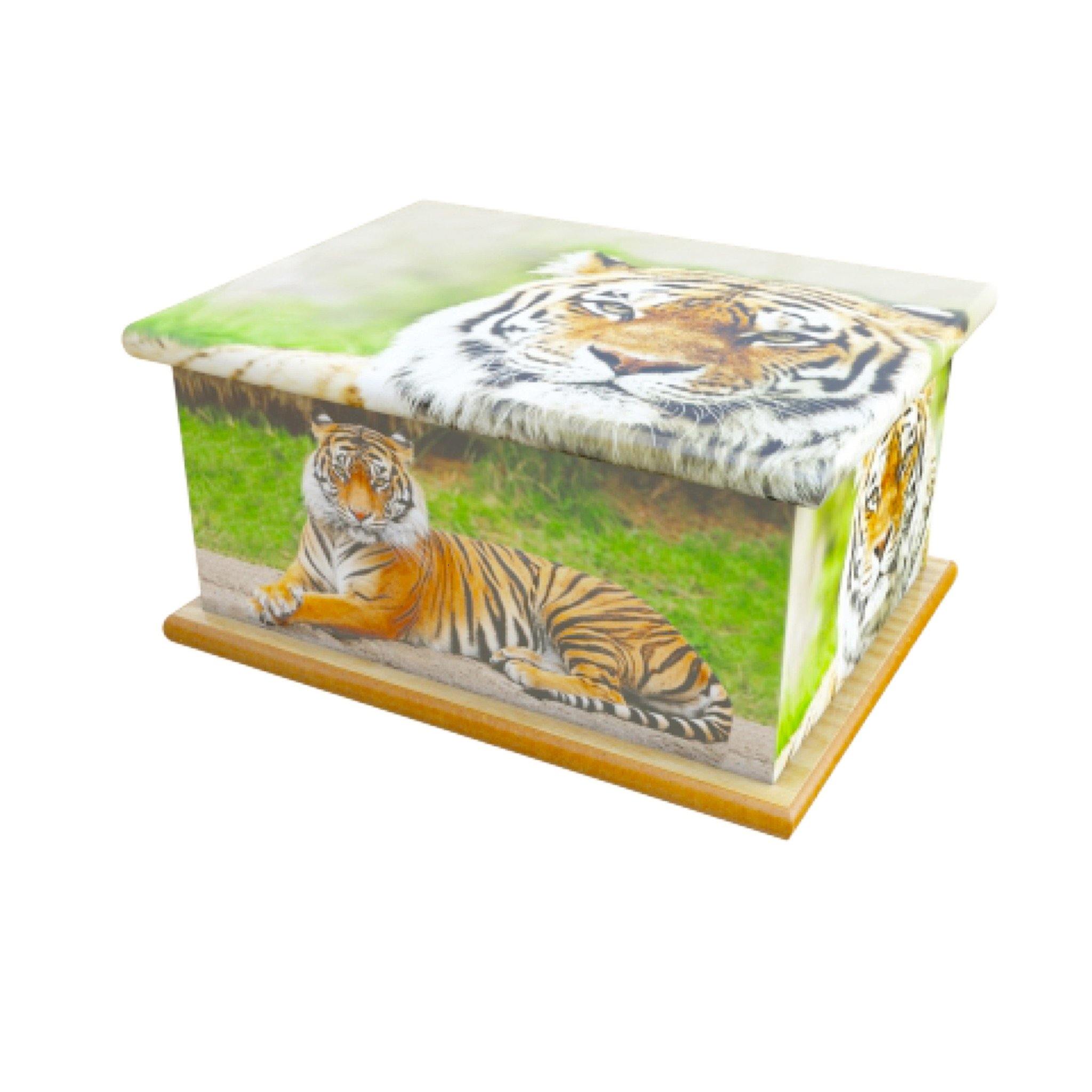 Wooden Urn Tigers Adult COL