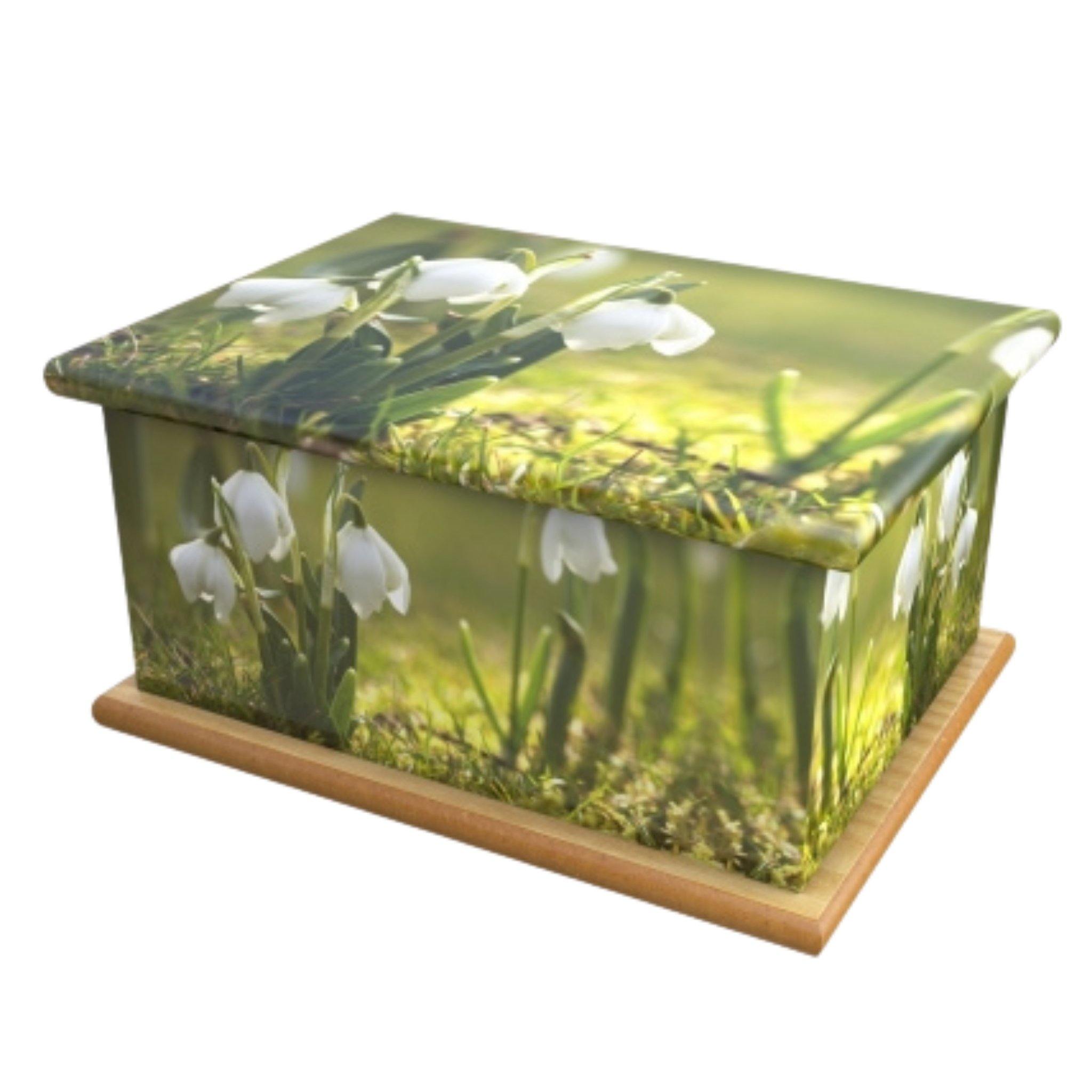 Wooden Urn Snowdrops Adult COL