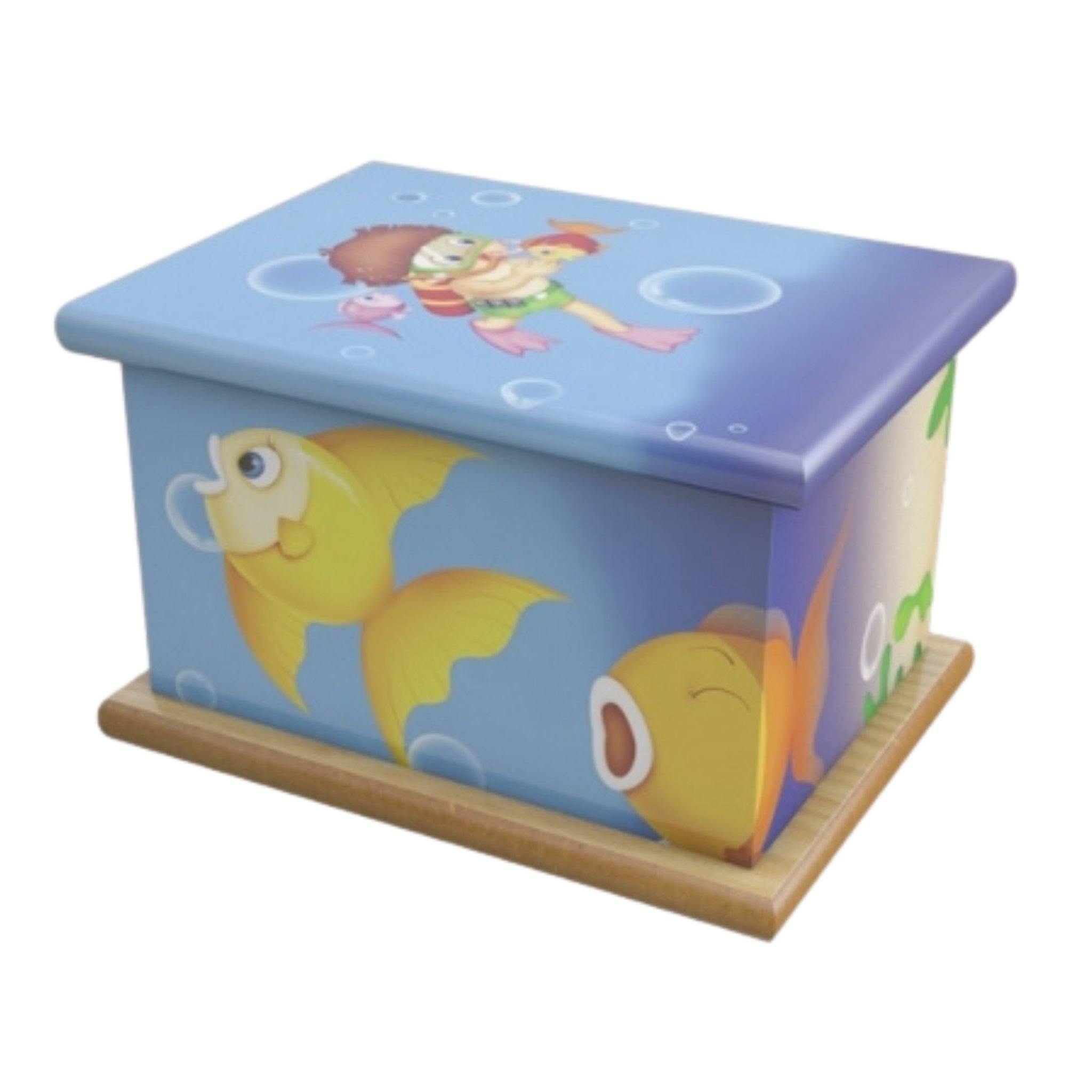 Wooden Urn Bubbles Child COL