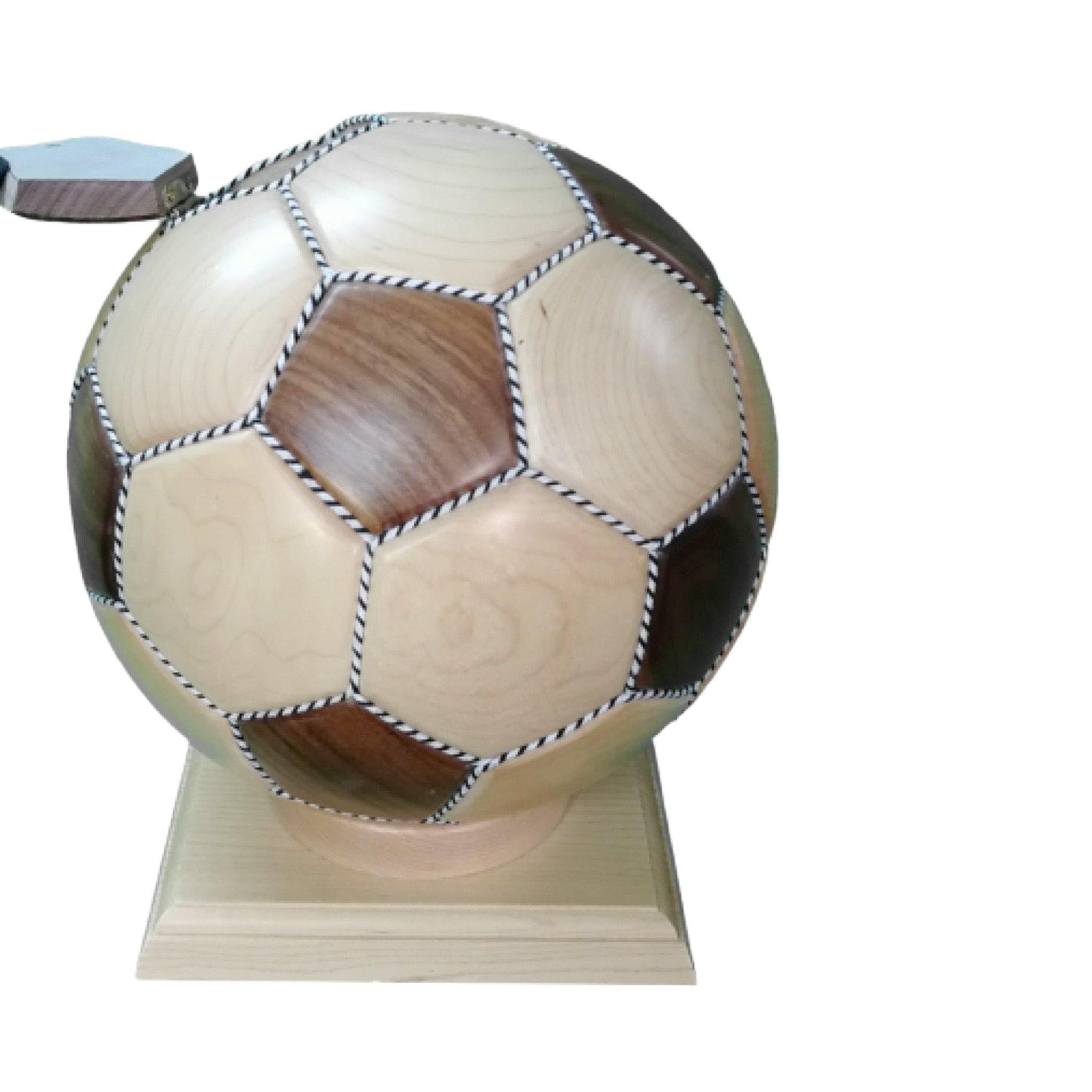 Wooden Cremation Ashes Urn Football Adult COL