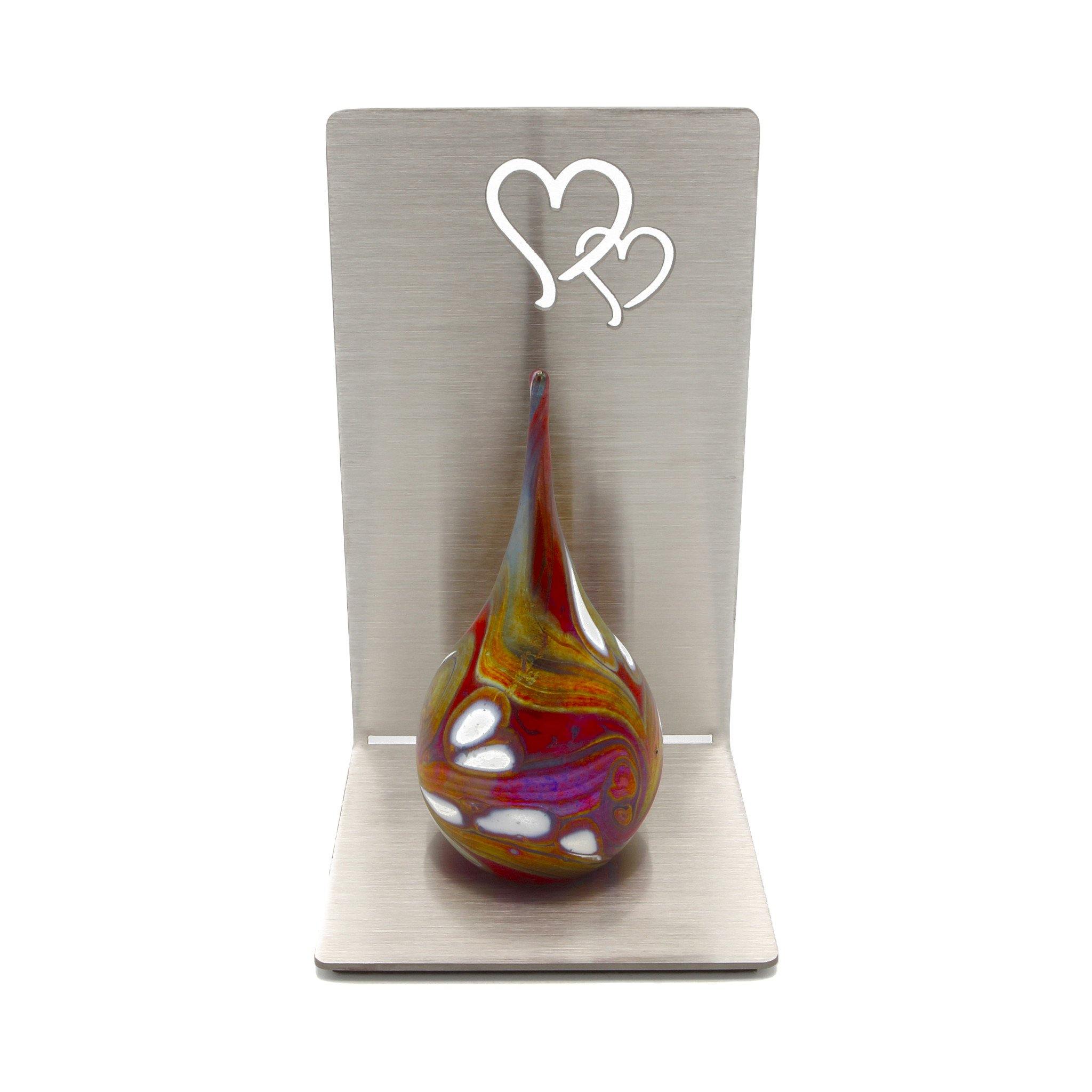 Glass Urn - Malton Fire Red Drop 4ci EEU