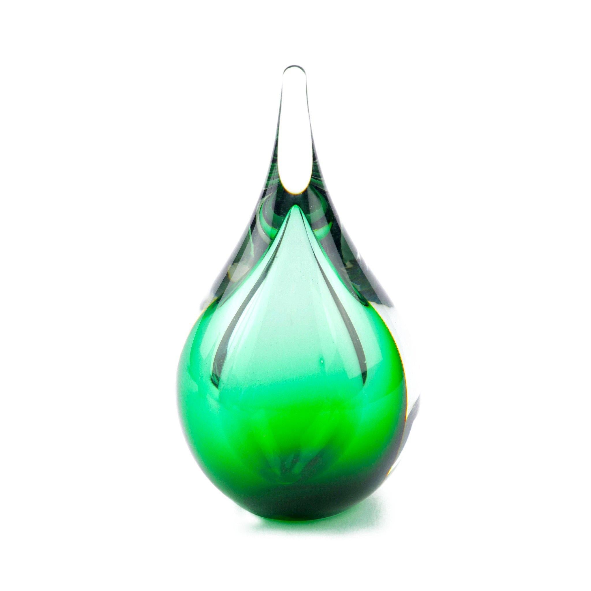 Glass Urn - Neston Green Drop 3ci EEU