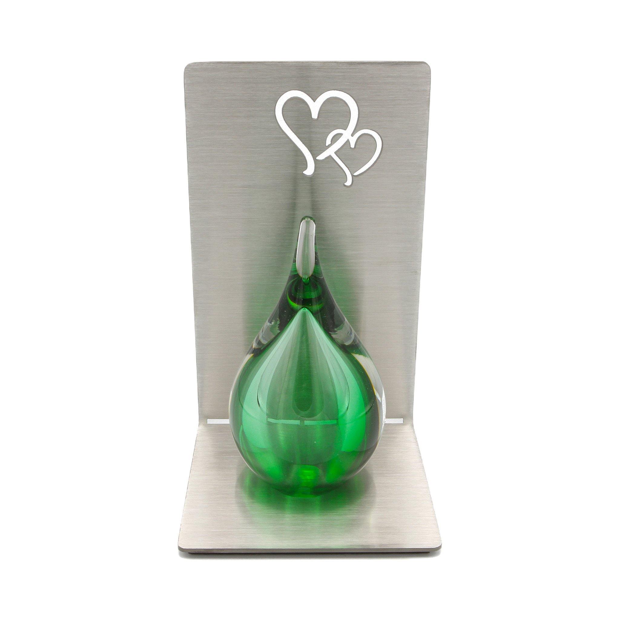 Glass Urn - Neston Green Drop 3ci EEU