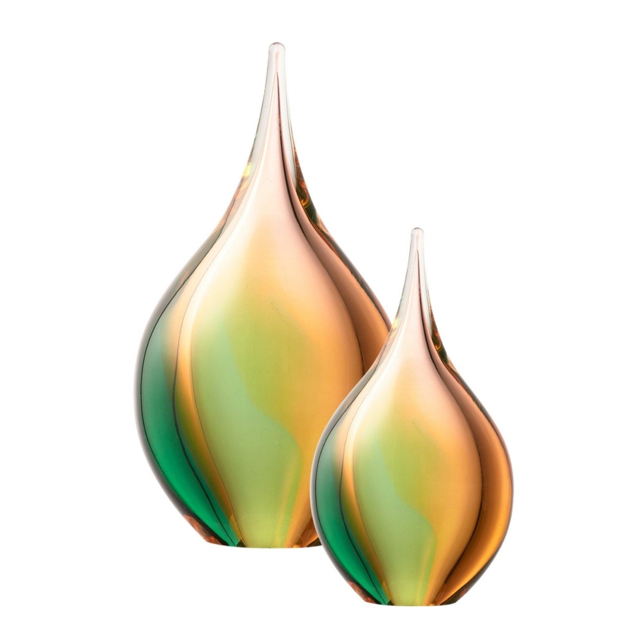 Glass Urn - Neston Gold Green Drop EEU
