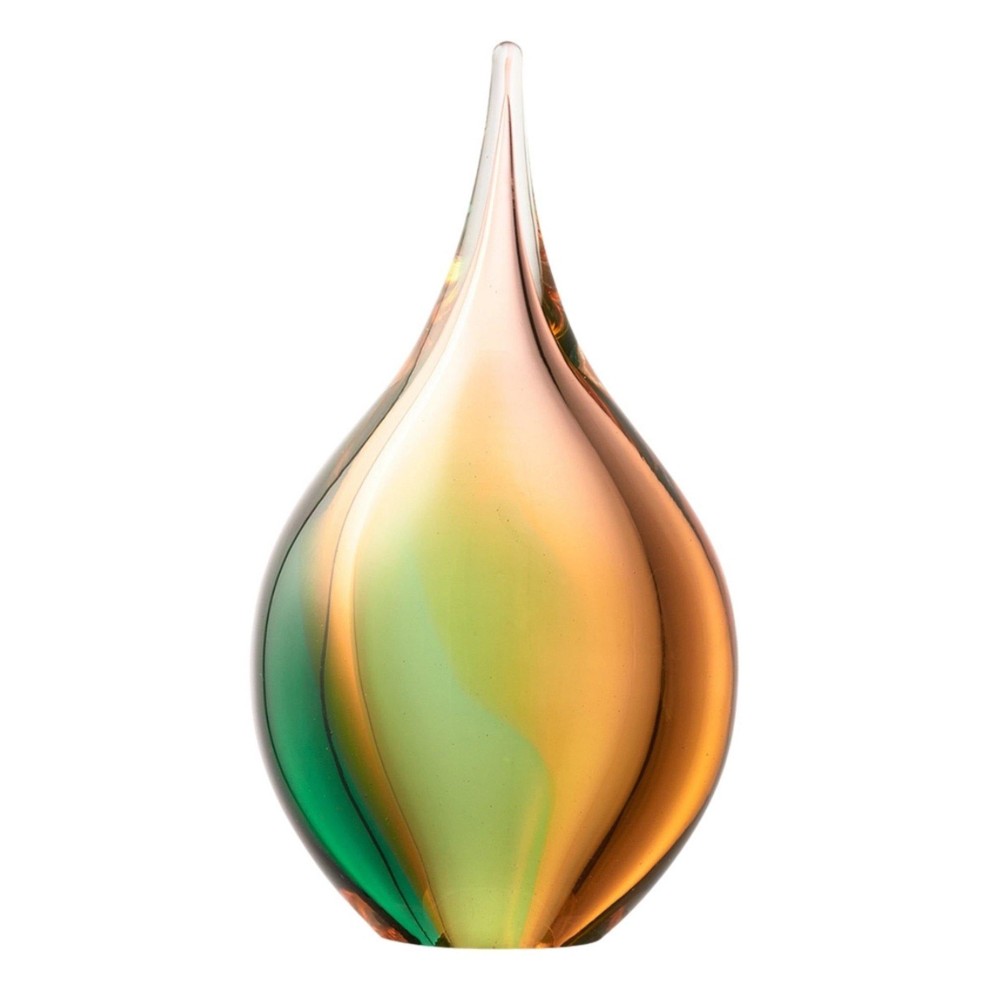 Glass Urn - Neston Gold Green Drop EEU