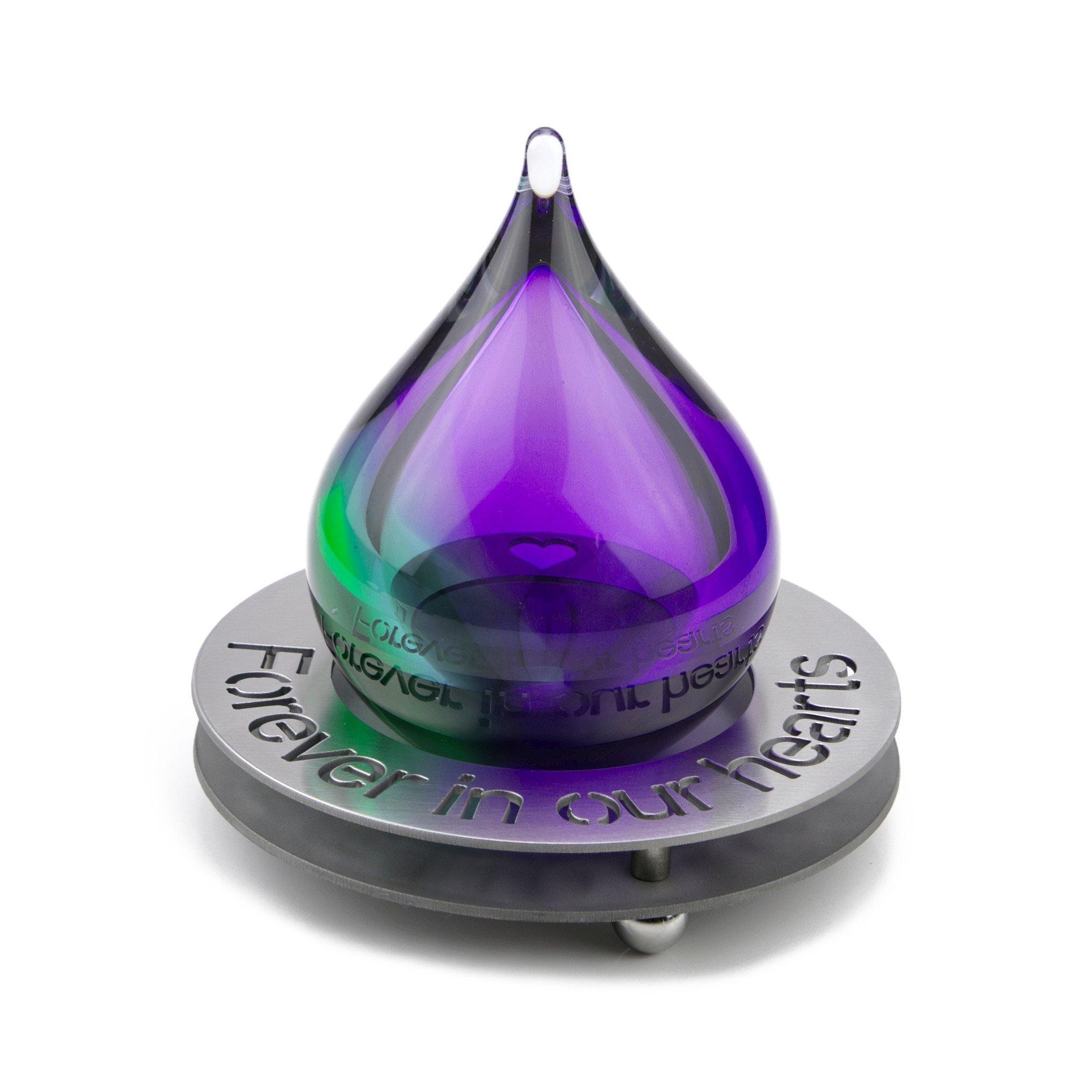 Glass Urn - Neston Green Purple Bubble 7ci EEU