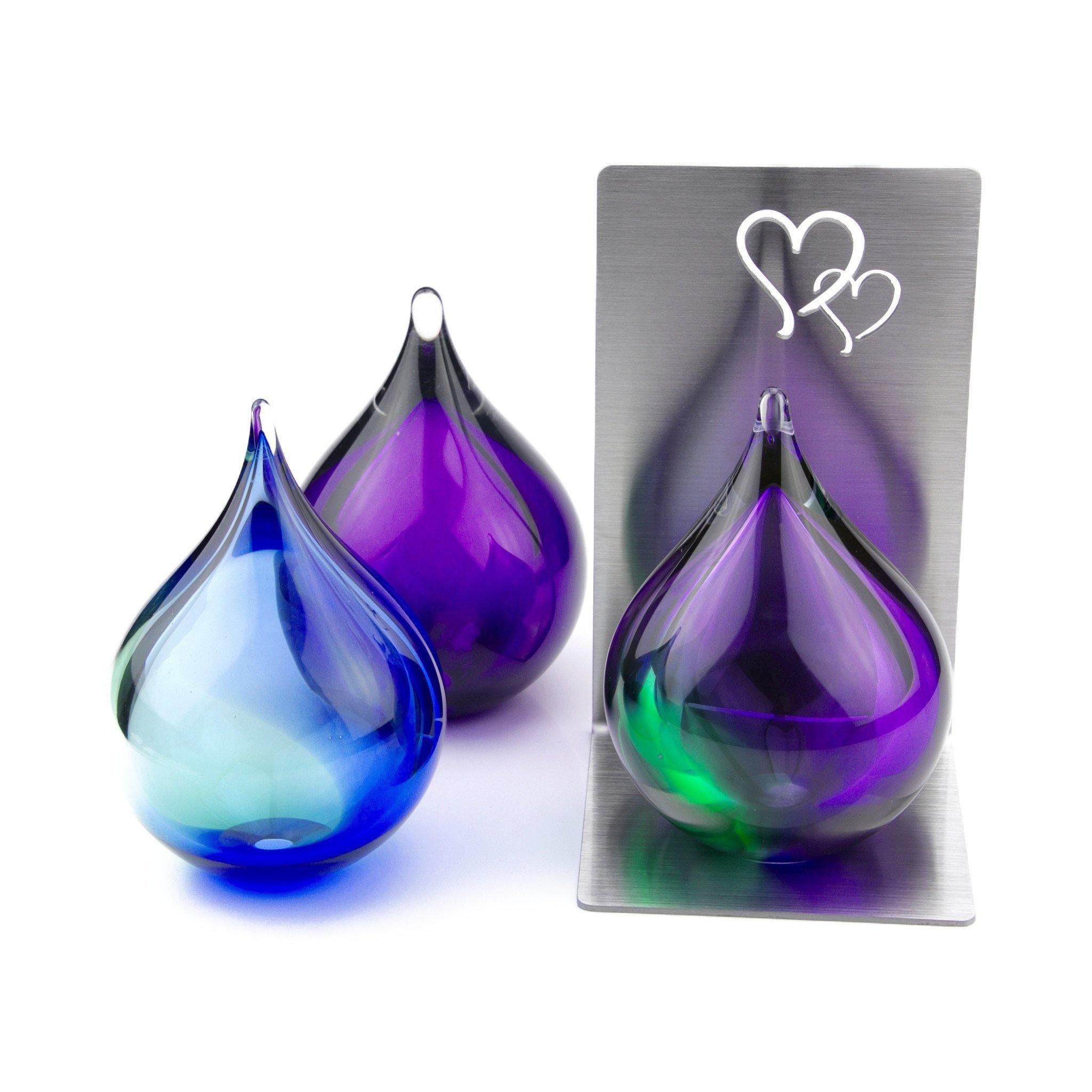 Glass Urn - Neston Green Purple Bubble 7ci EEU