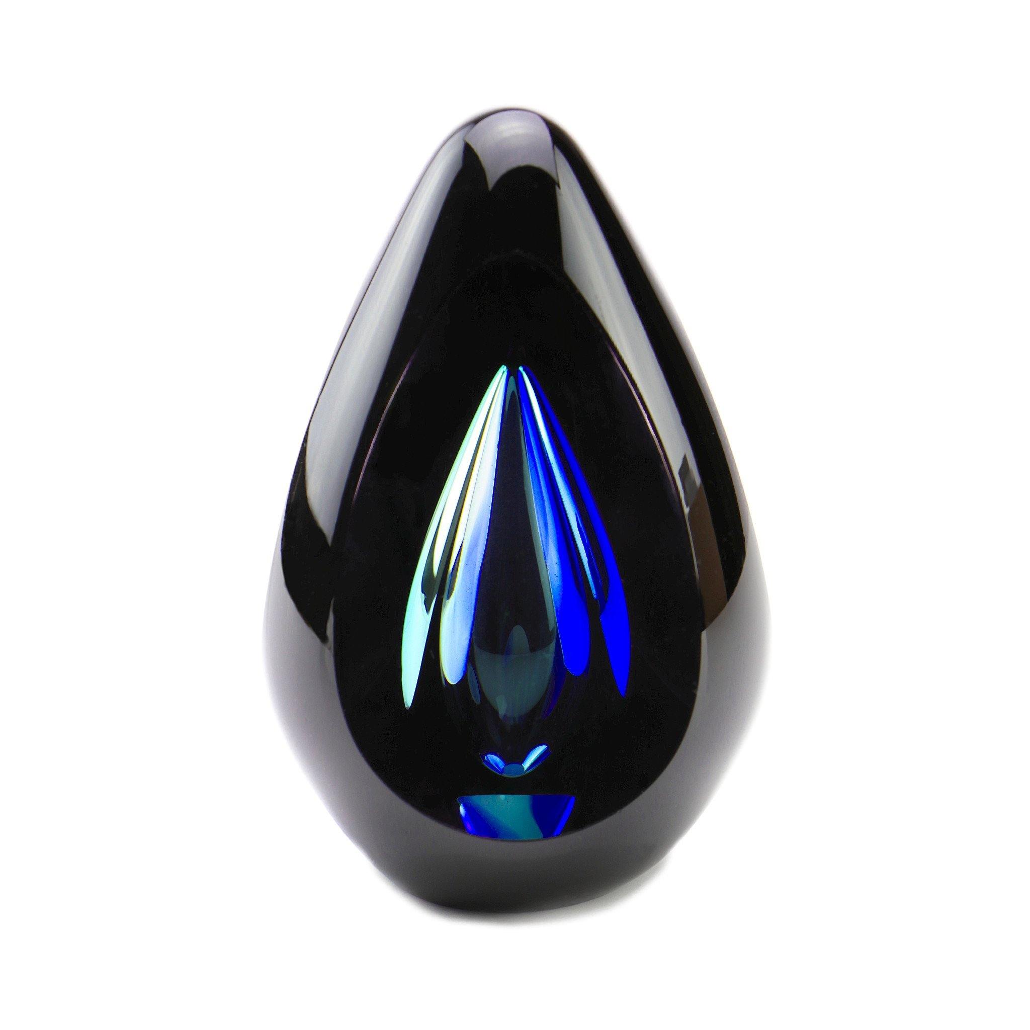 Glass Urn - Salcombe Black Blue 6ci EEU