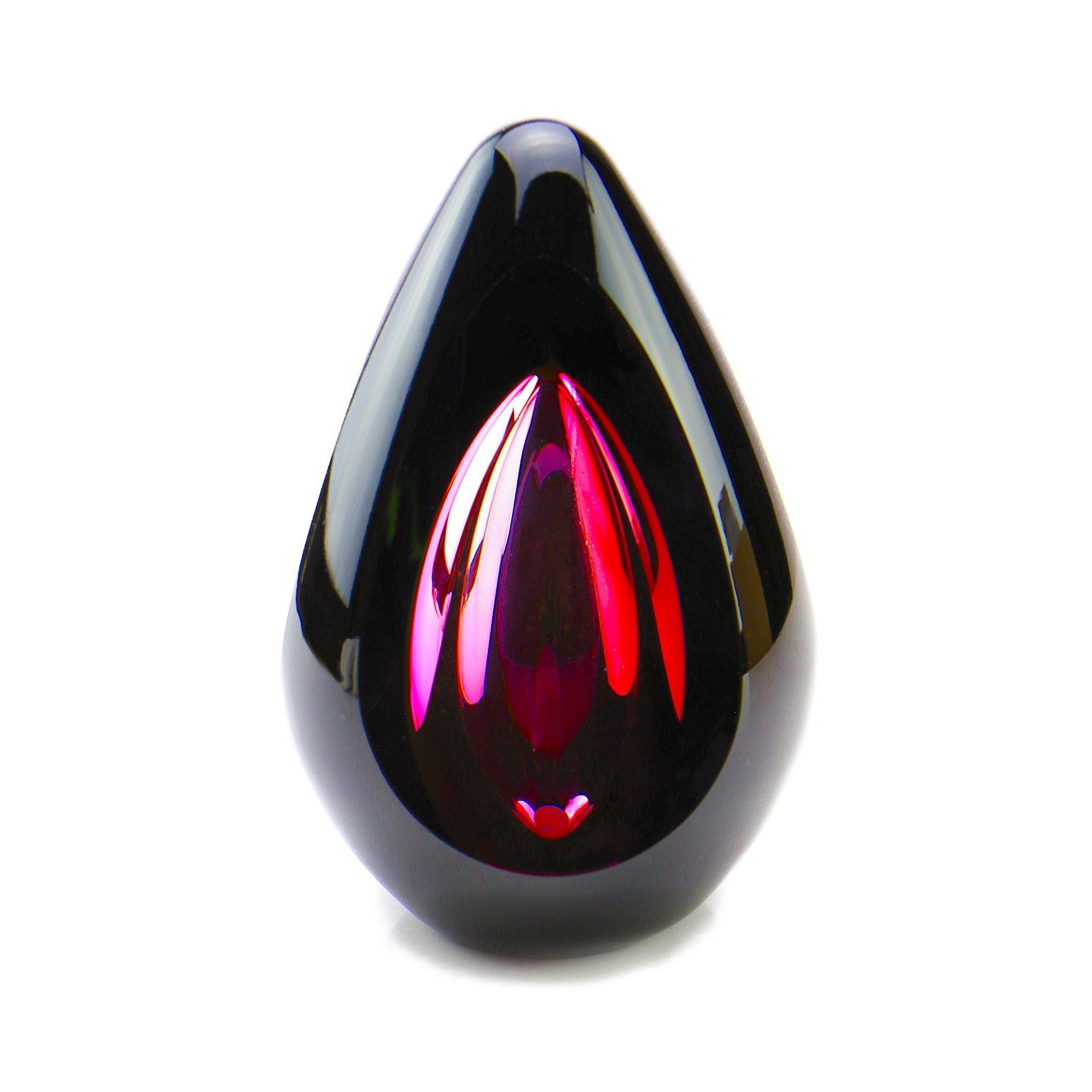 Glass Urn - Salcombe Black Red 6ci EEU