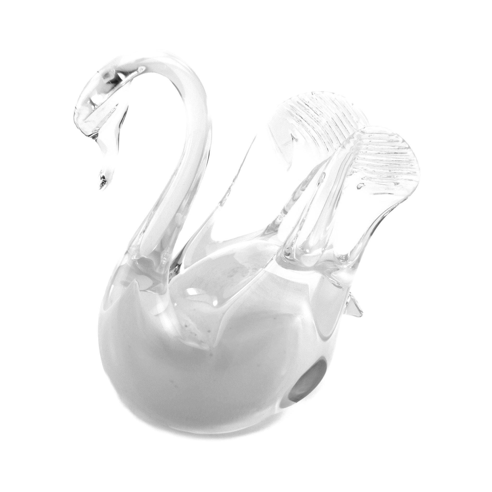 Swan White Glass Keepsake Ashes Urn EEU