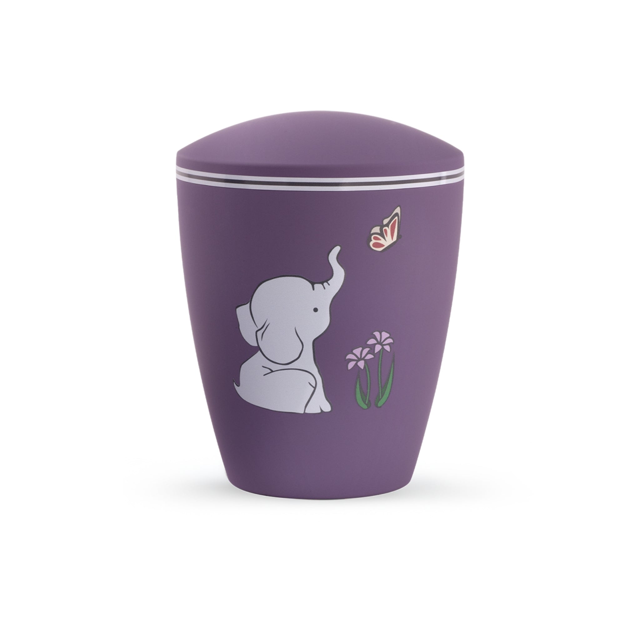 Eco Friendly Childrens Cremation Ashes Urn Purple Elephant VOL