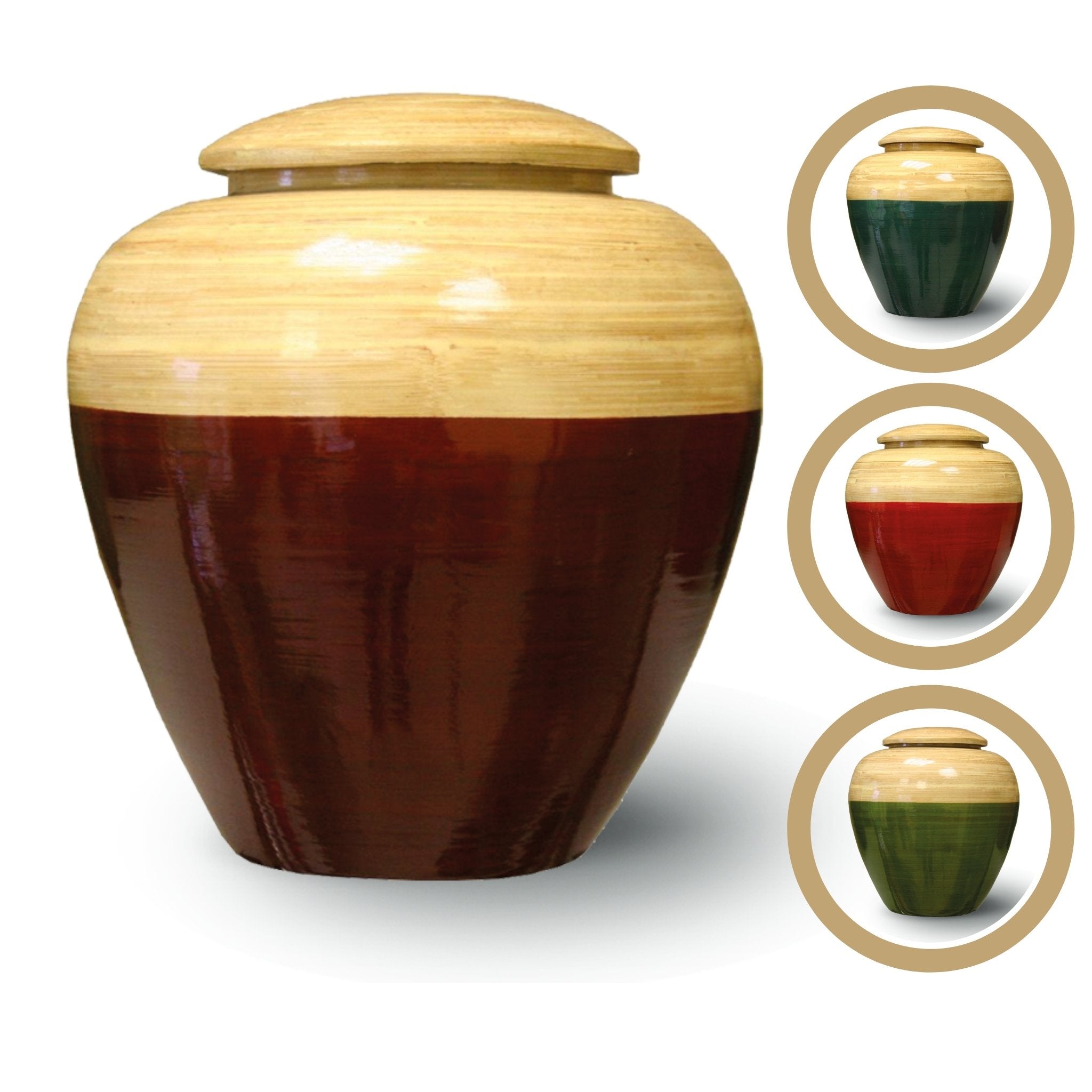 Bamboo Shine Adult Cremation Ashes Urn Brown DEL
